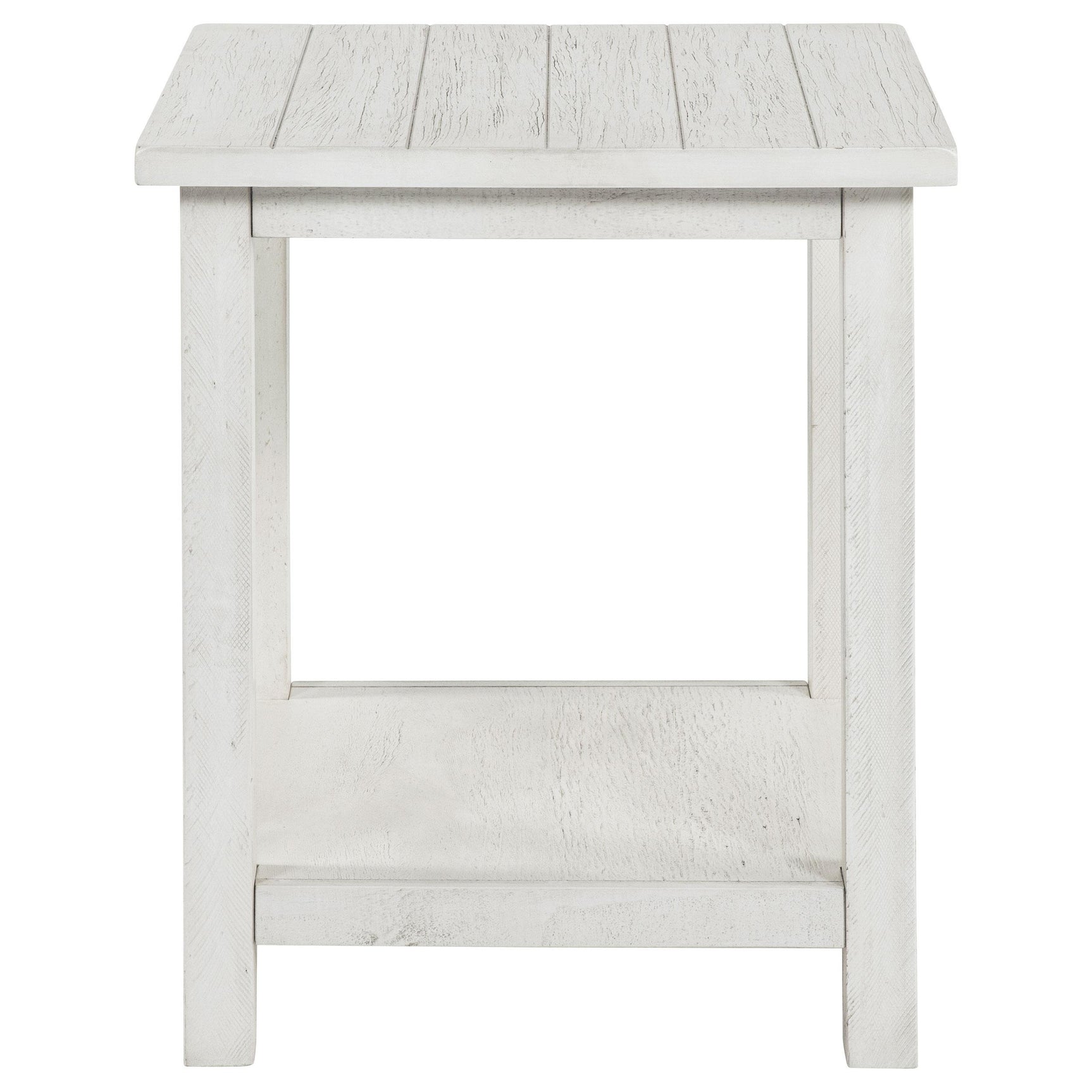 Edge detail of coffee table showing pine veneer