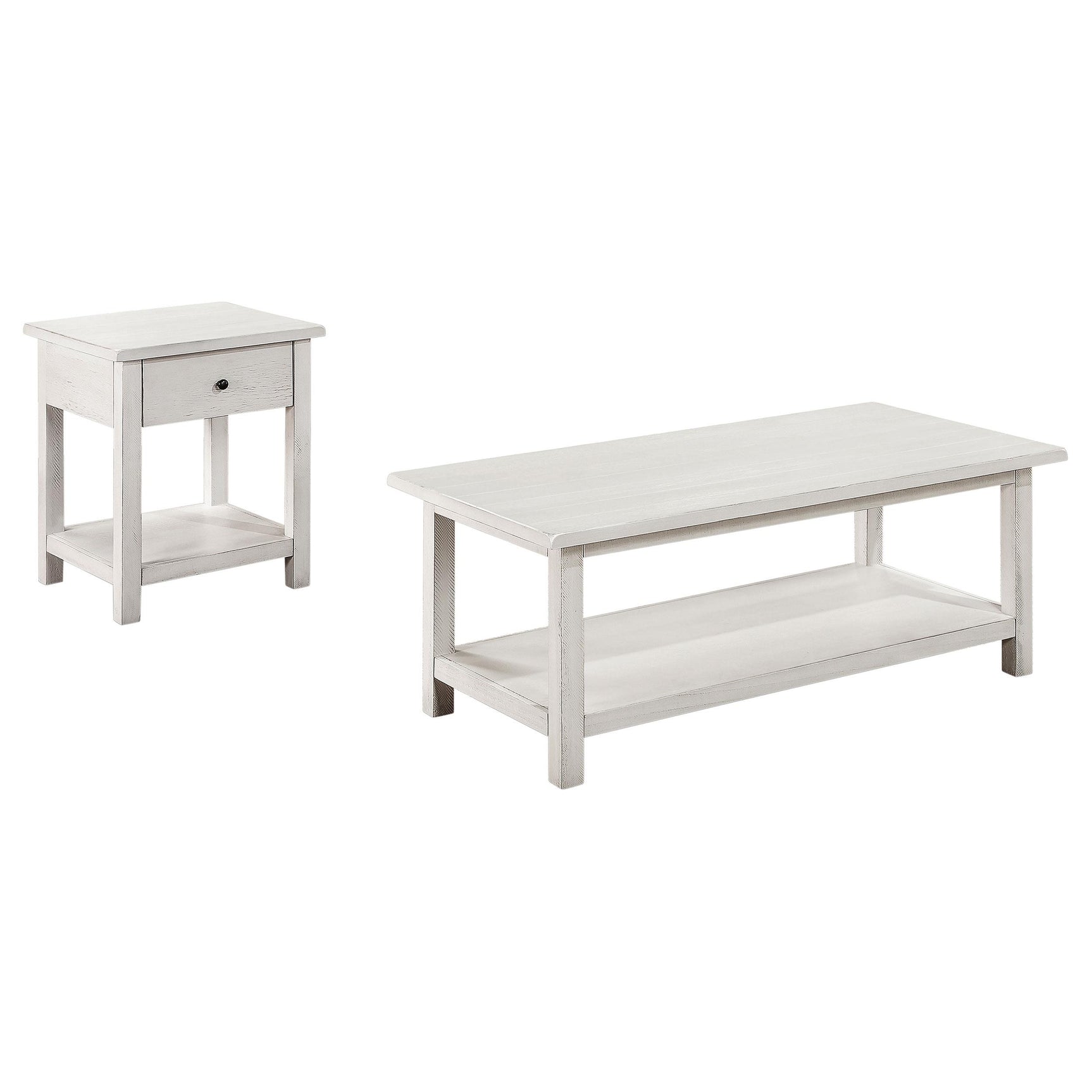 Payne coffee table top view showing white finish