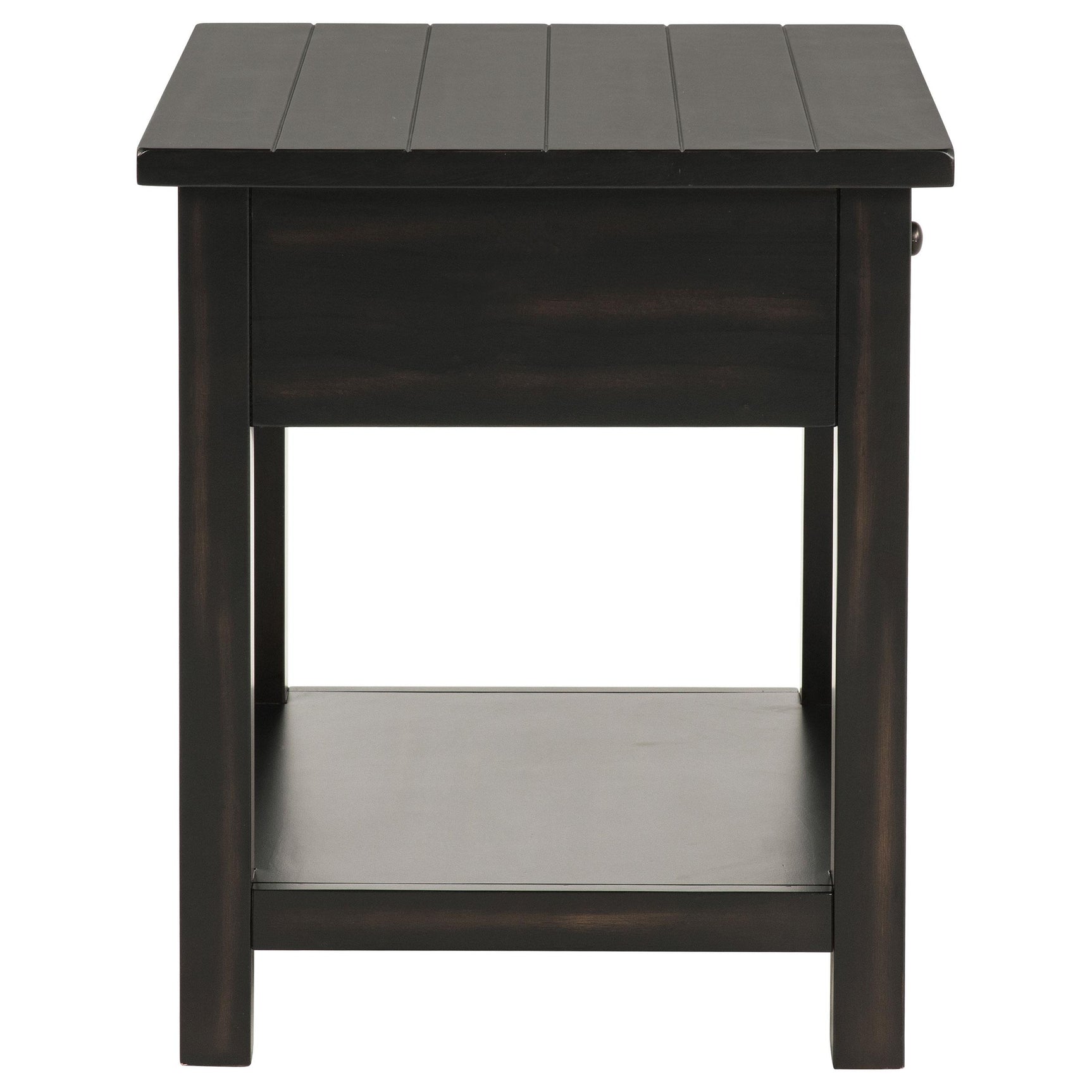 Close-up of wood grain and finish on coffee table