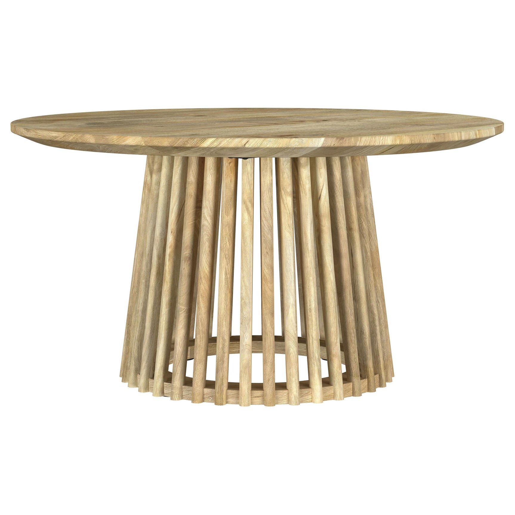 End table beside sofa, natural mango wood finish
