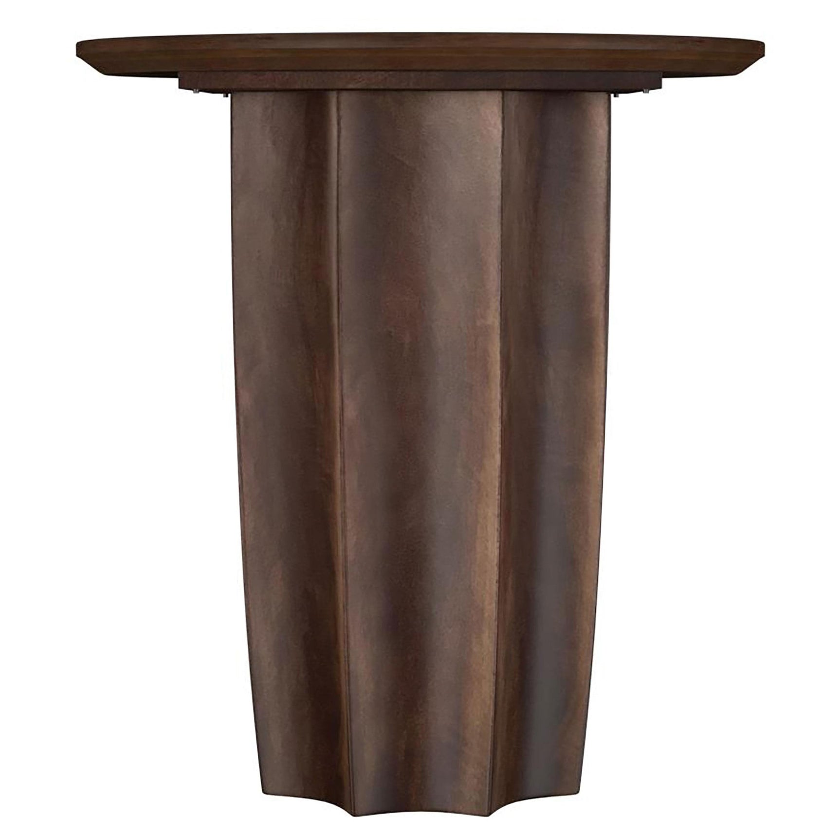 Side view of Cayenne coffee table showing mango wood grain
