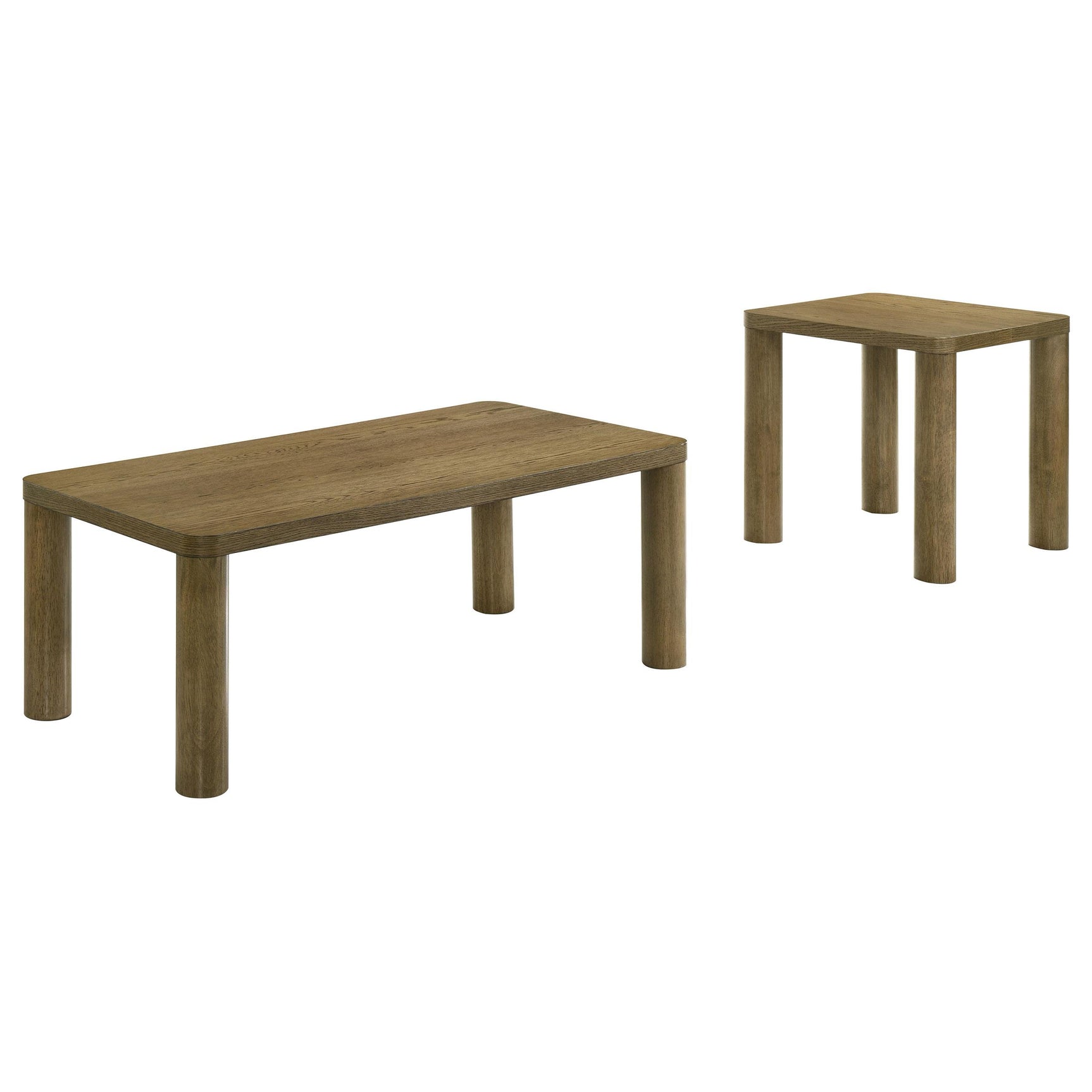 Castlewood brown oak coffee table side view