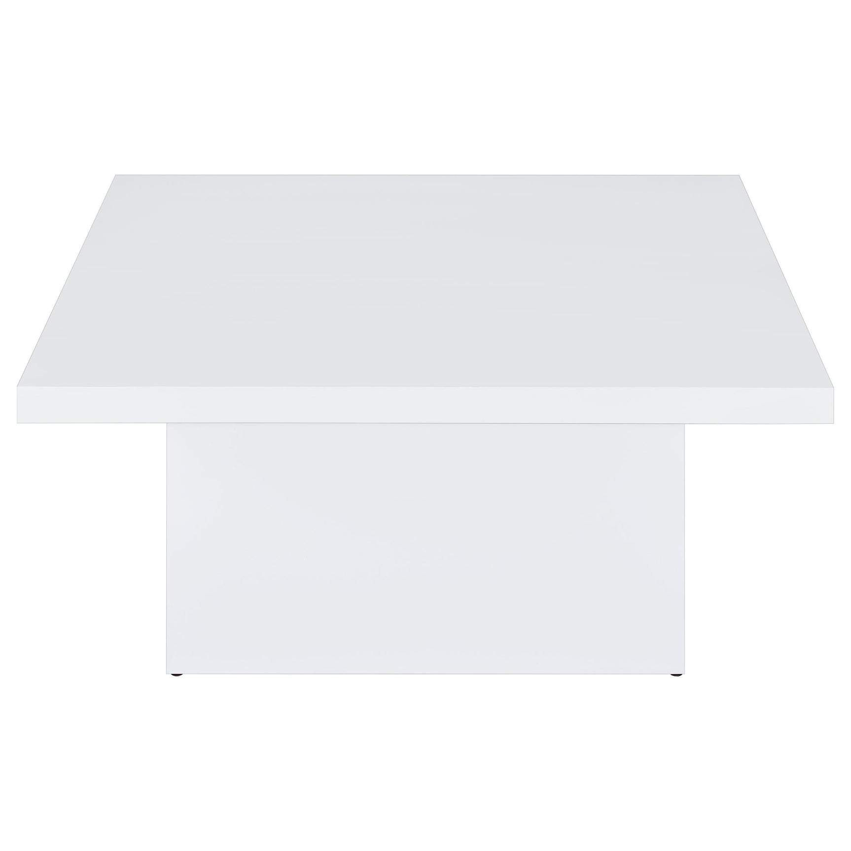 Detail of thick square tabletop