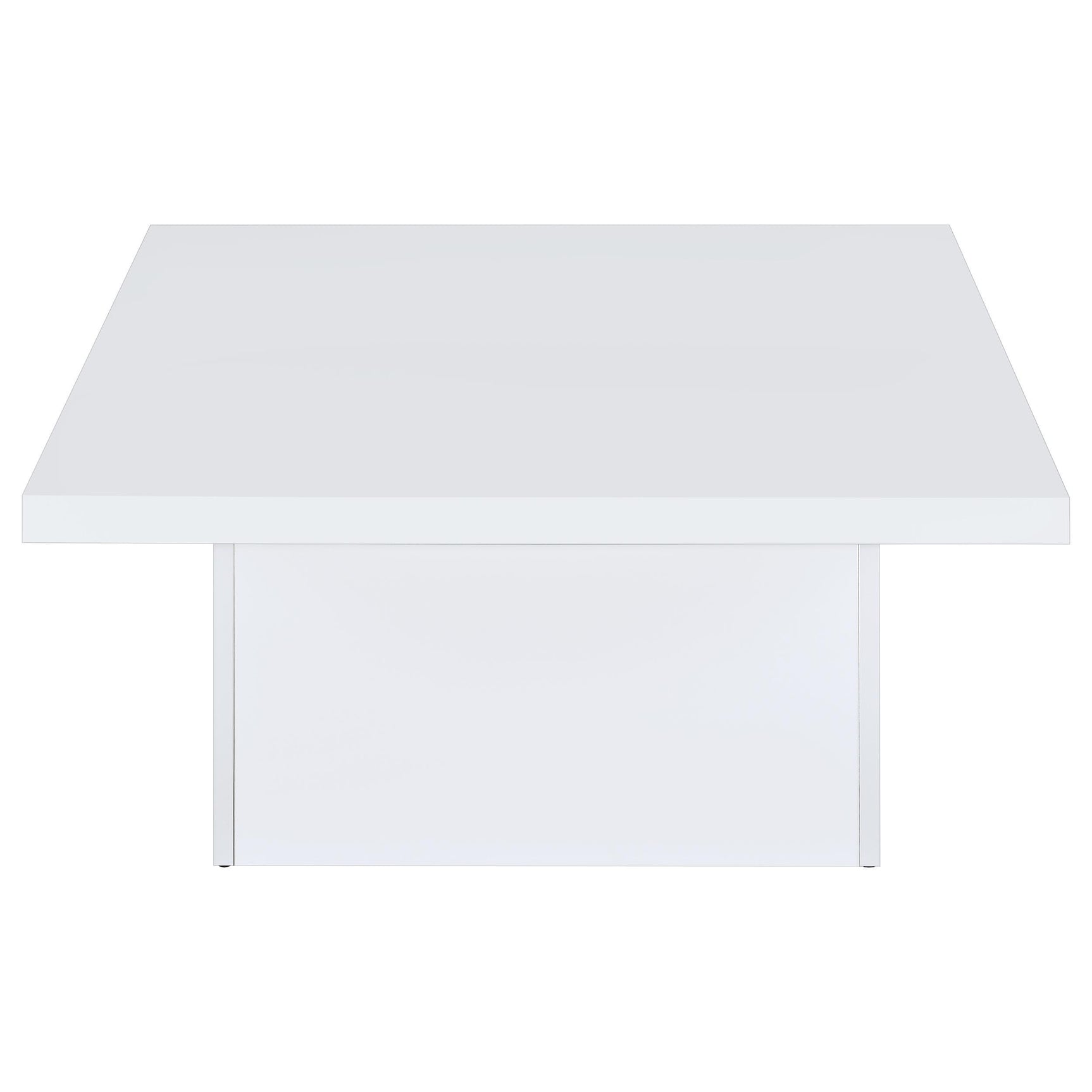 Devar coffee table glossy white surface close-up