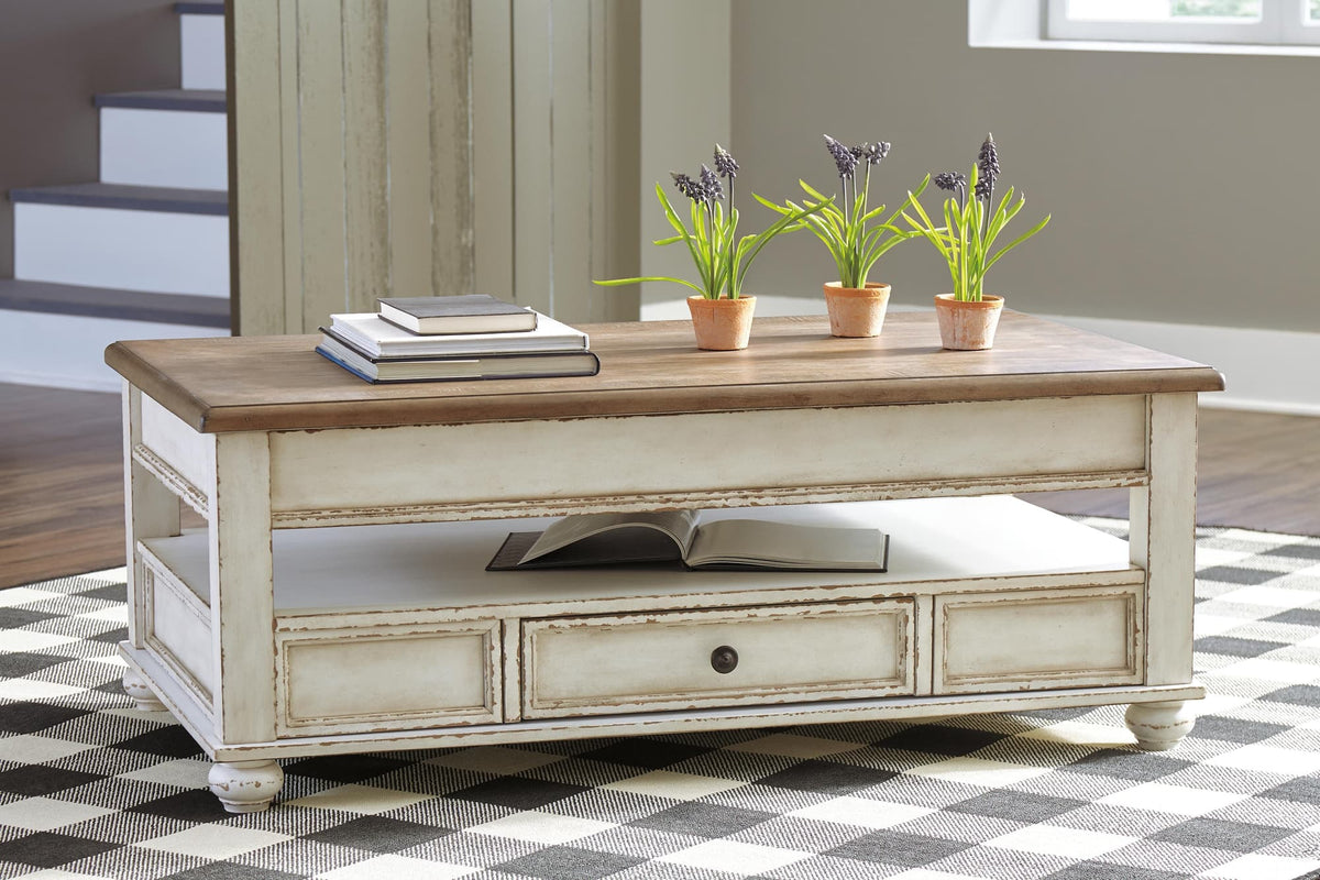 Realyn White/Brown Coffee Table with 2 End Tables — product image 5