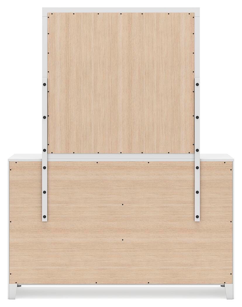 Binterglen White Dresser and Mirror — back view