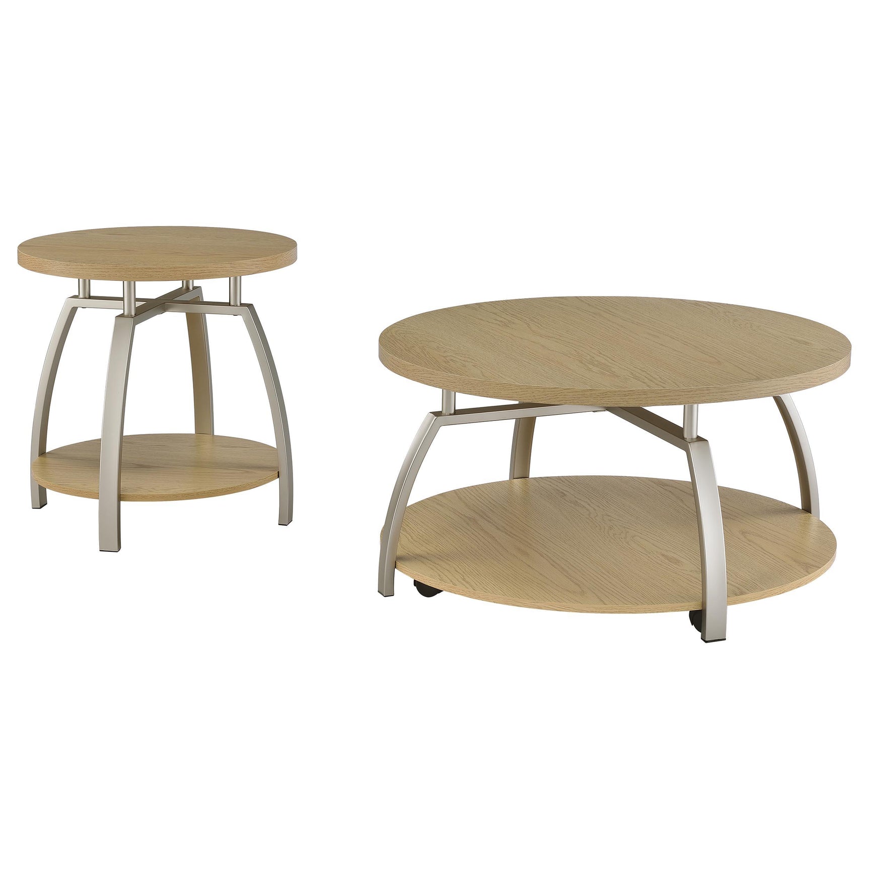 Dacre coffee table round top and lower shelf