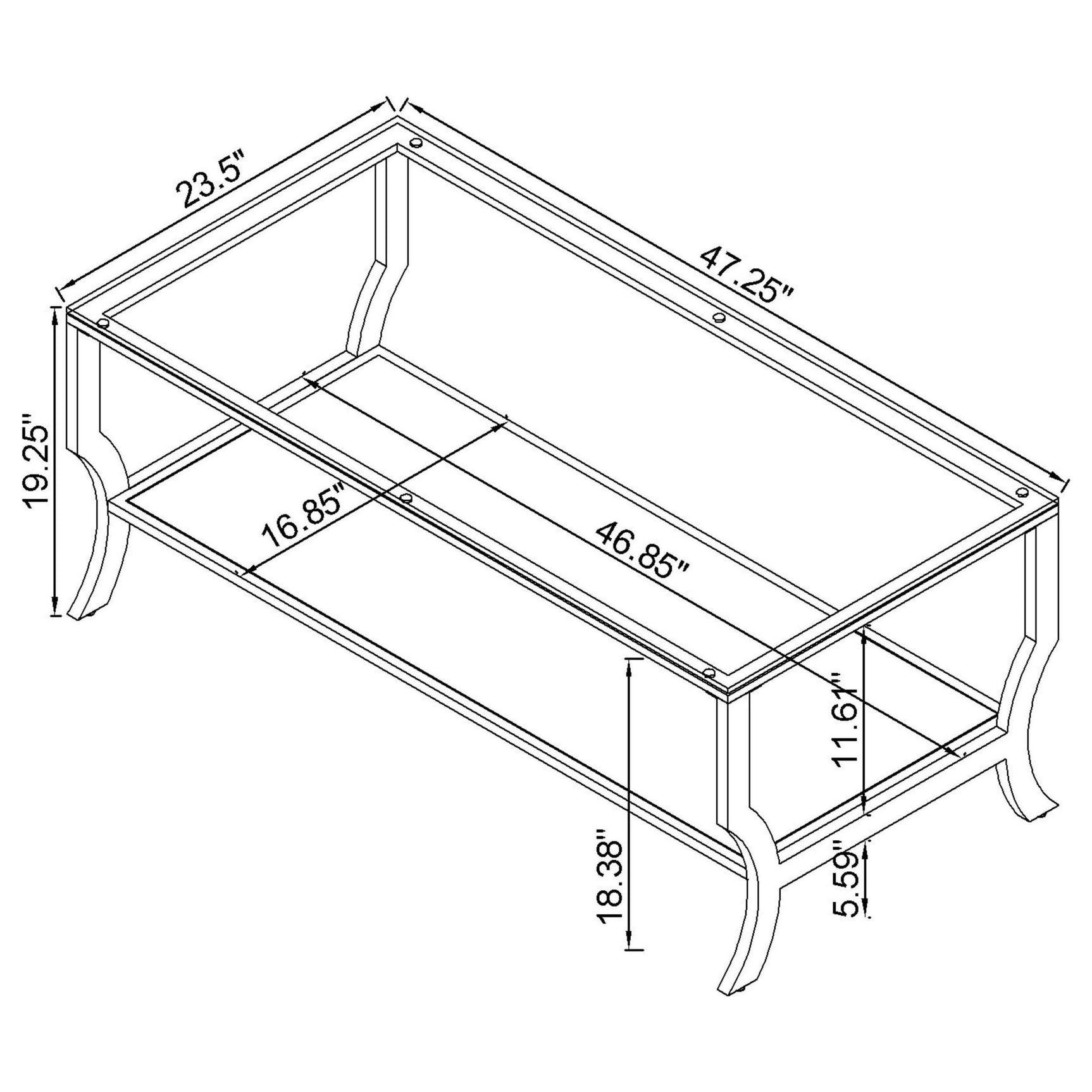 Saide 2-piece table set showcasing reflective chrome and glass