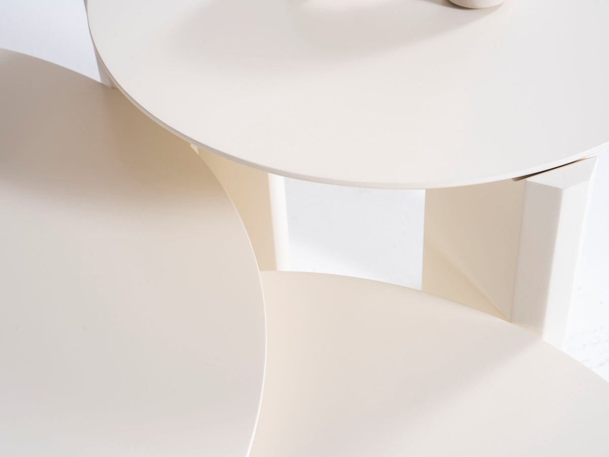 Olena cream medium coffee table side detail