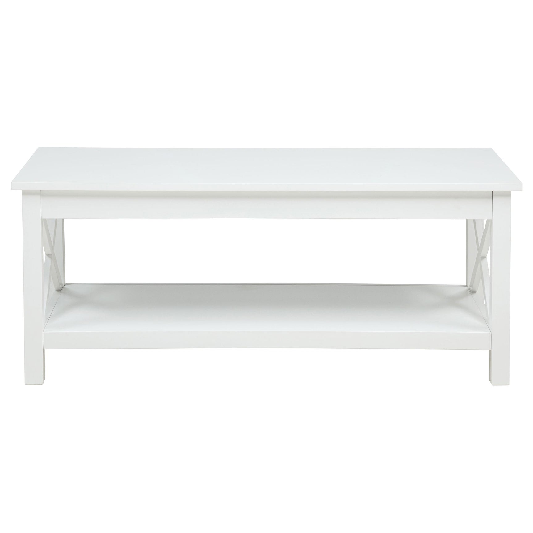 Lower shelf of Skyview coffee table for storage