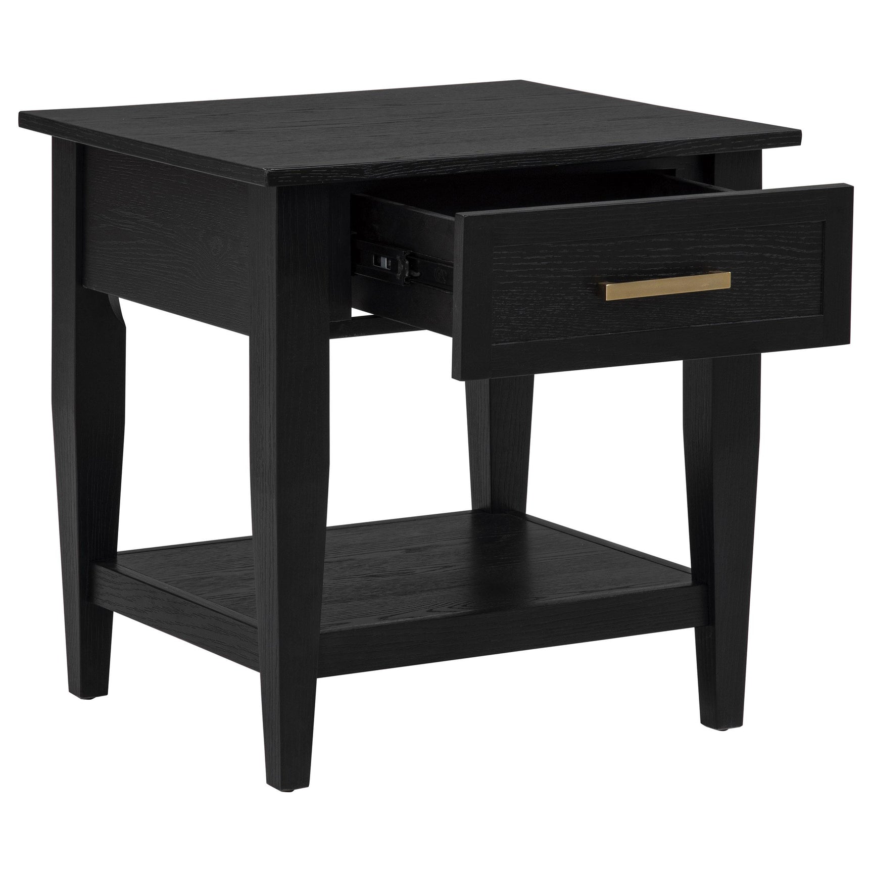 Close-up of Lindenton side table drawer and pull