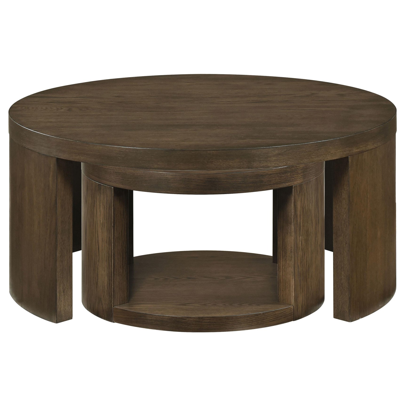 Side view of curved panel base on Sweeney nesting table