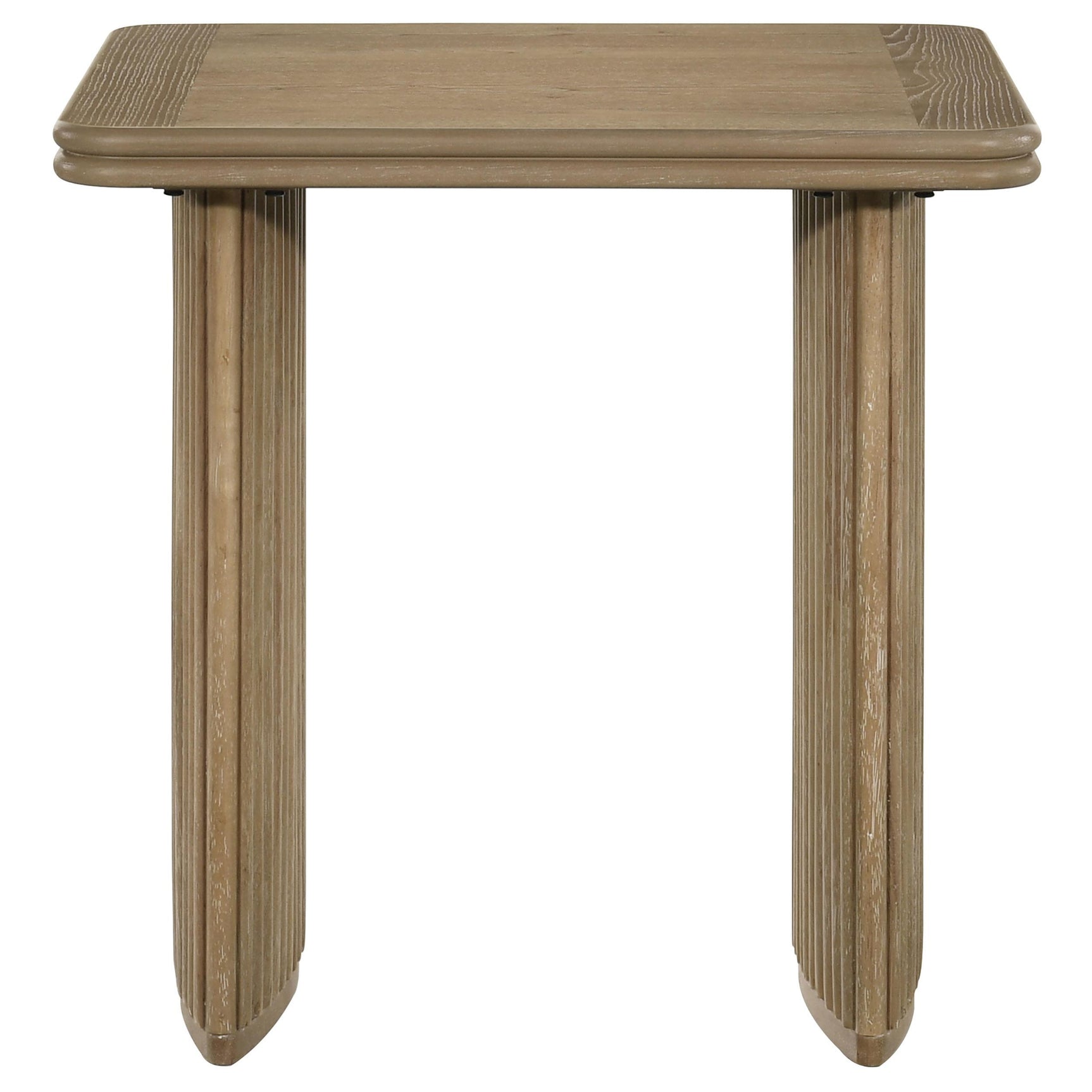 Close-up of oak veneer texture on coffee table surface
