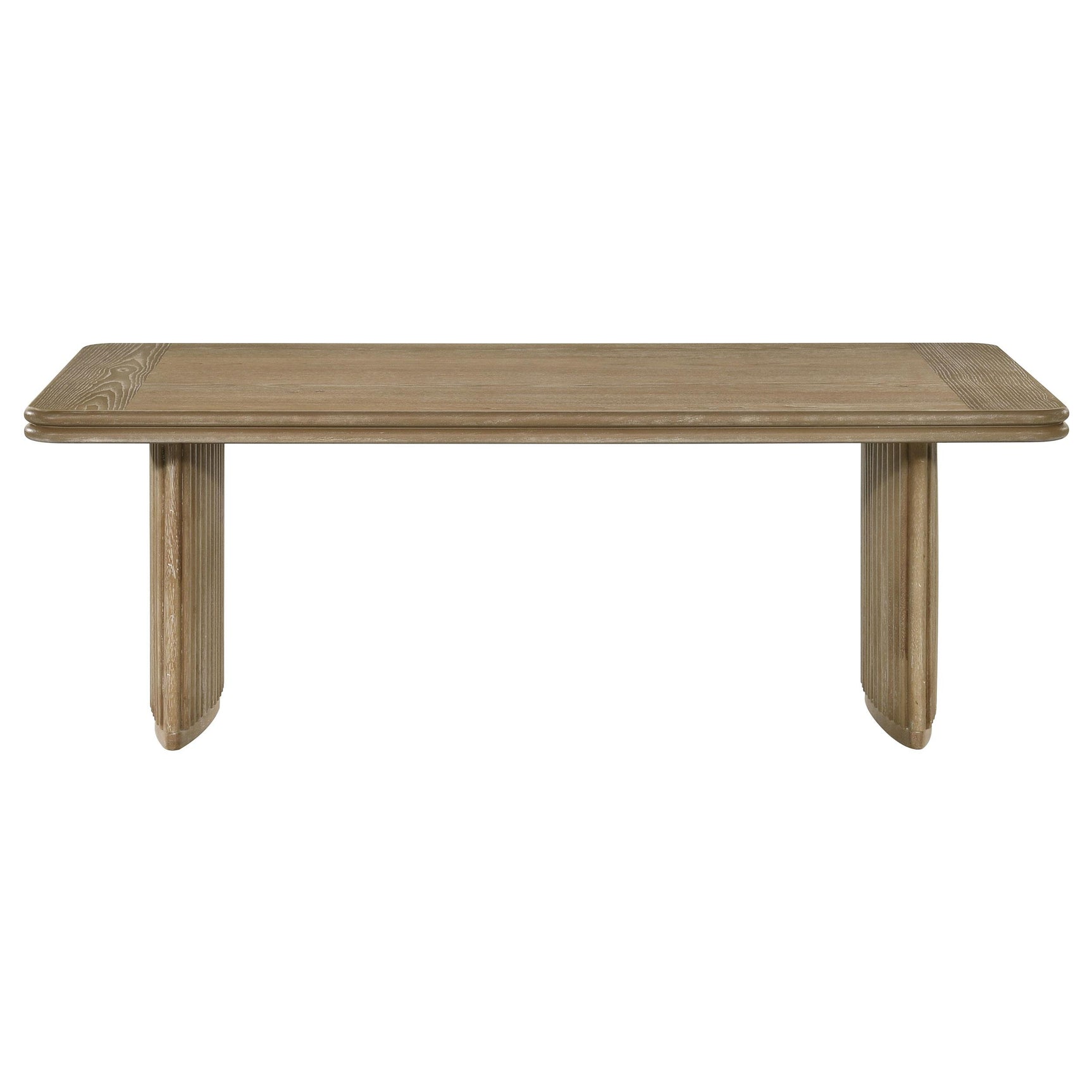 Detail of reeded base design on coffee table