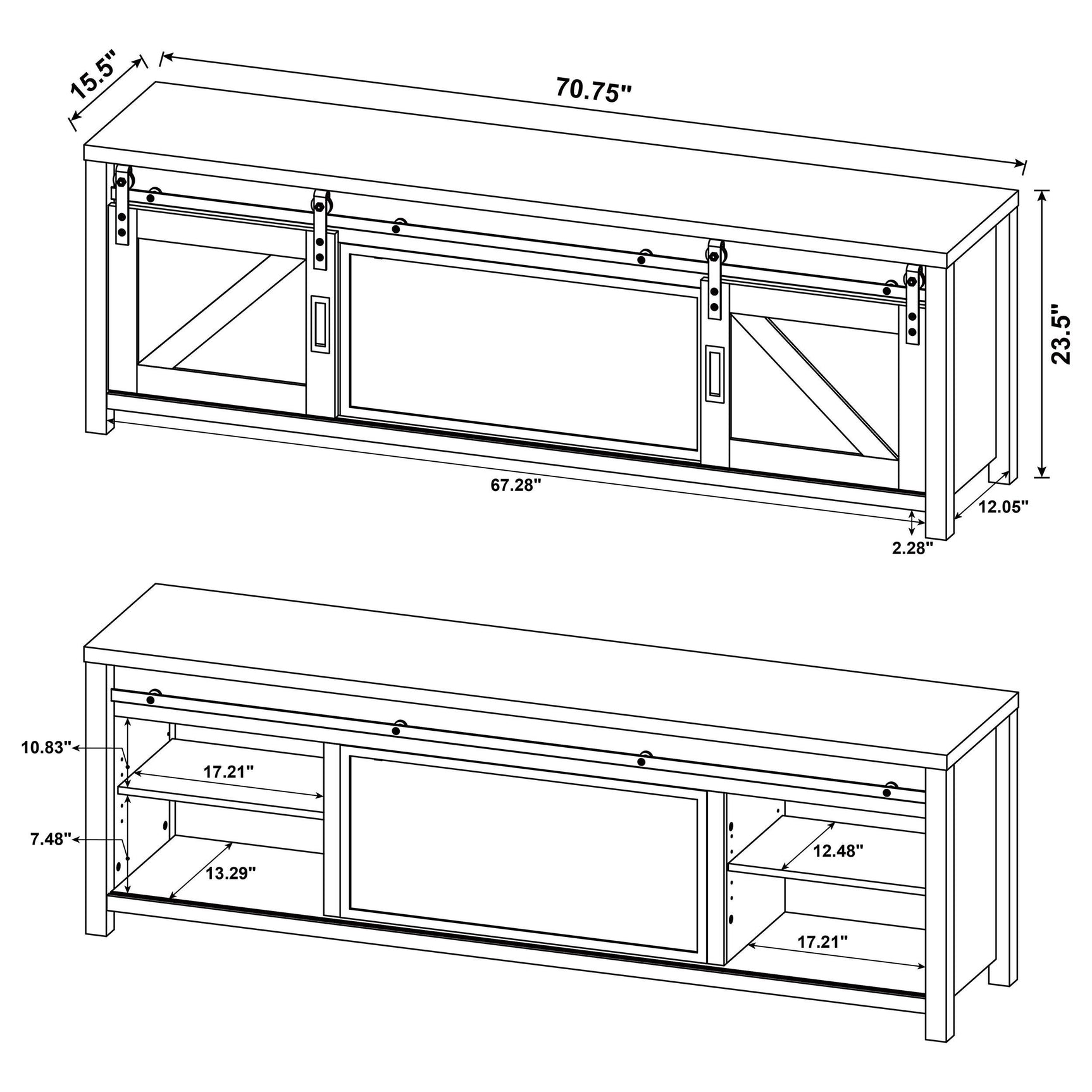 Enfield TV stand ambient lighting ember effect