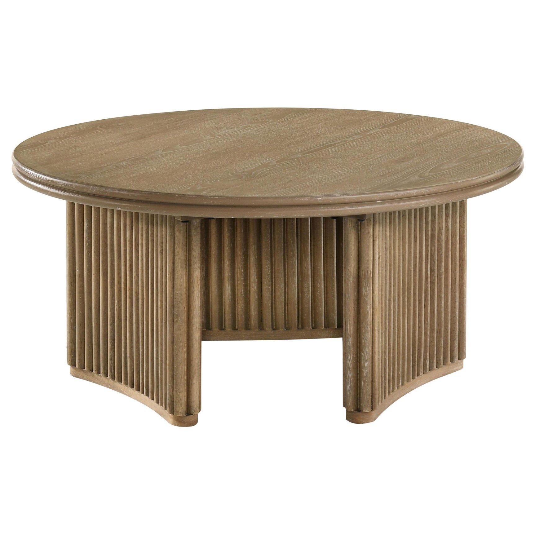Pedestal base curve detail on Adina end table