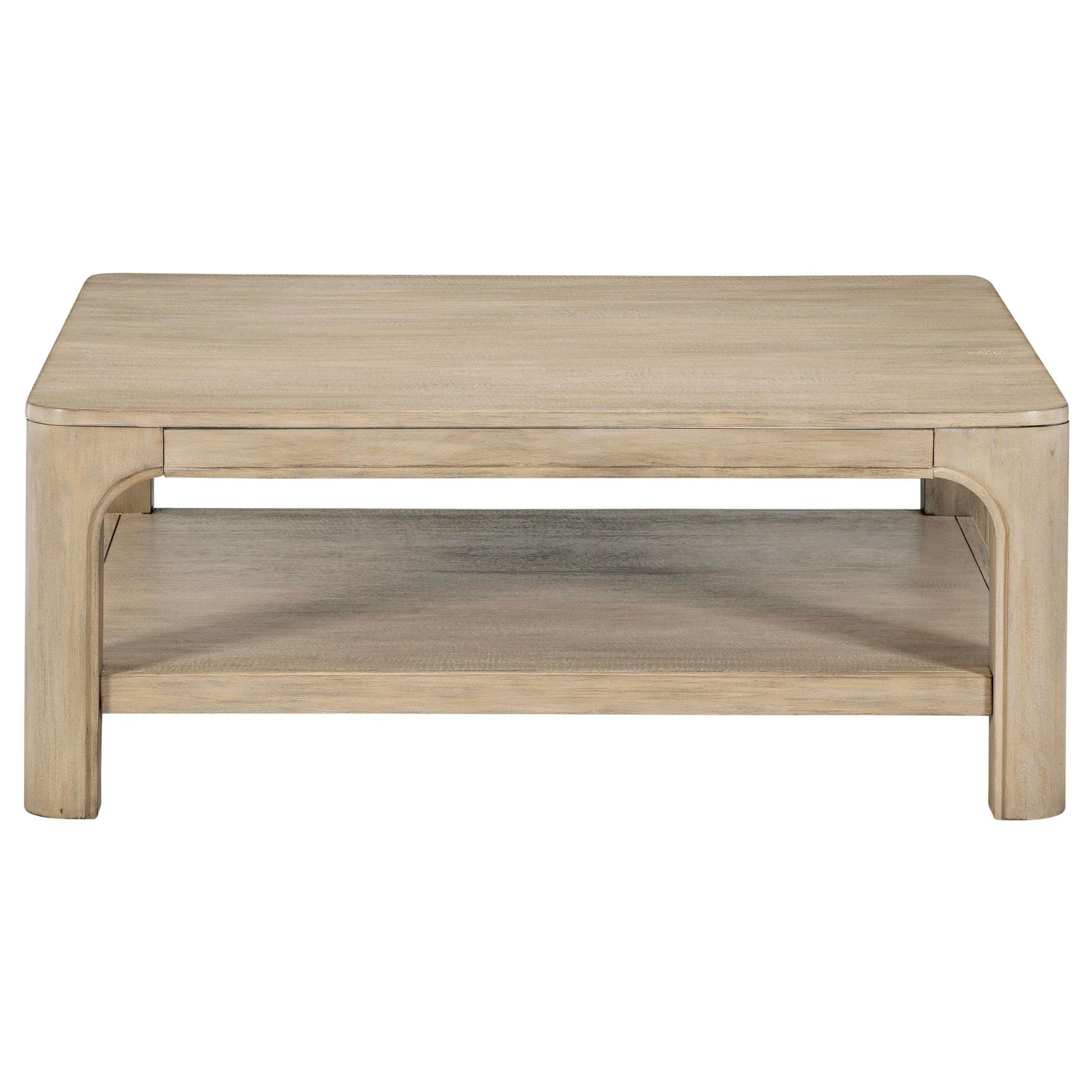 Top view of Solano coffee table showing square edge profile