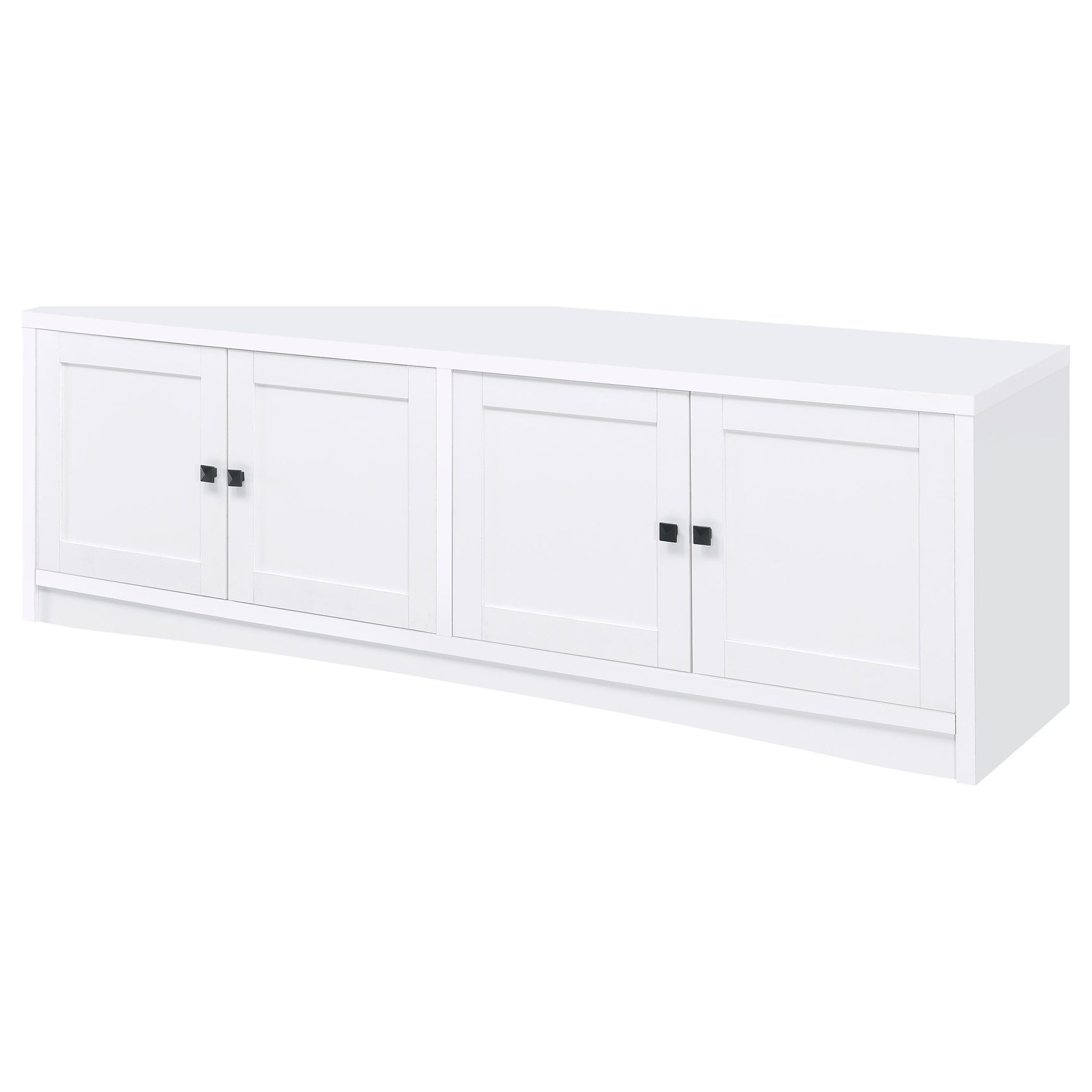 Laughlin white 3-piece entertainment center frontal view