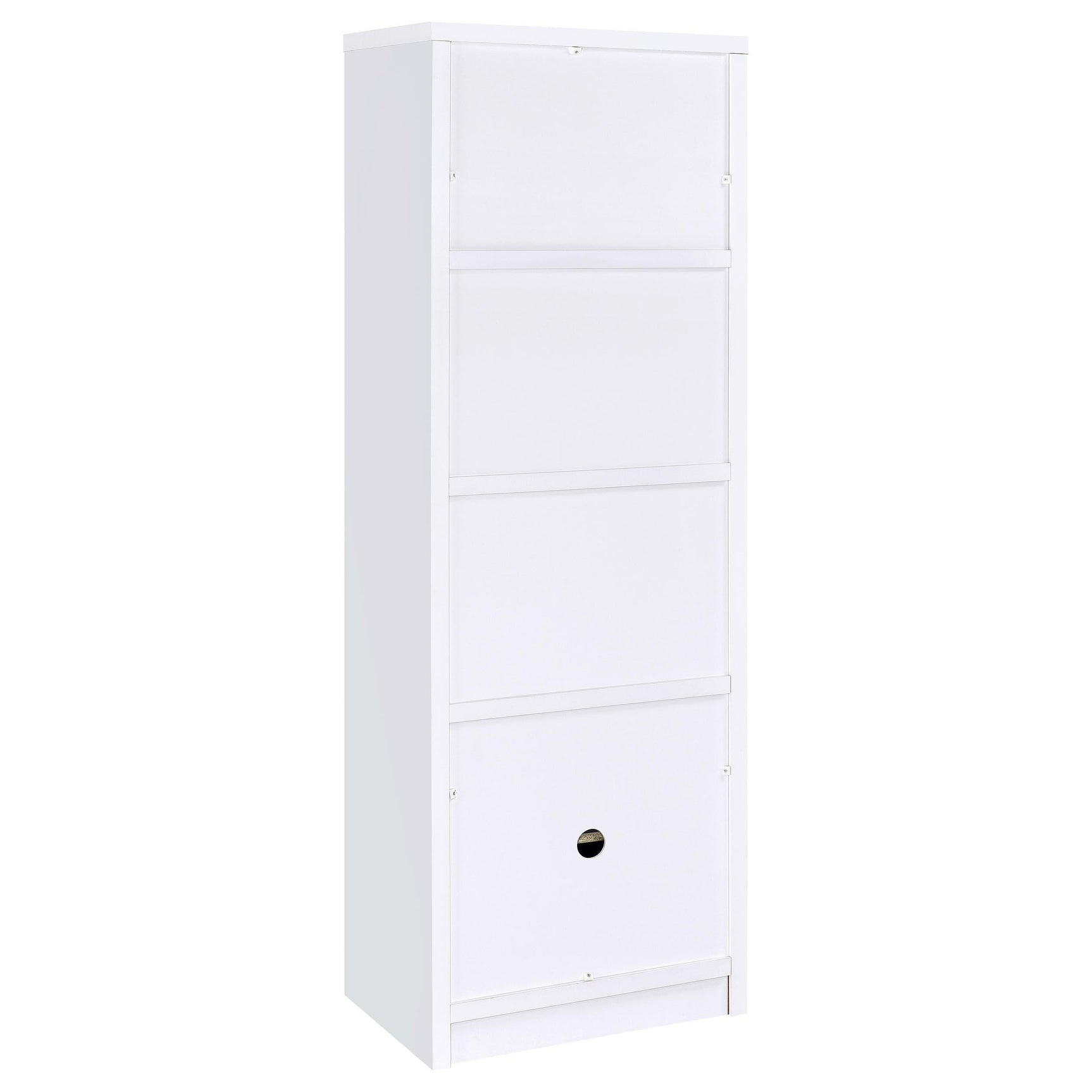 Laughlin white 3-piece entertainment center frontal view