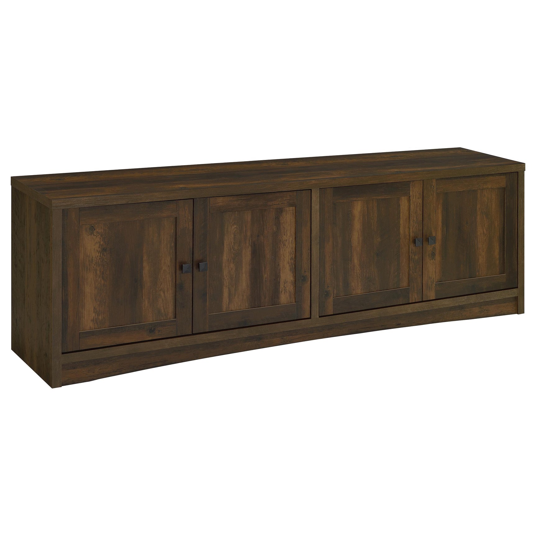 Assembled Laughlin entertainment center with TV on stand
