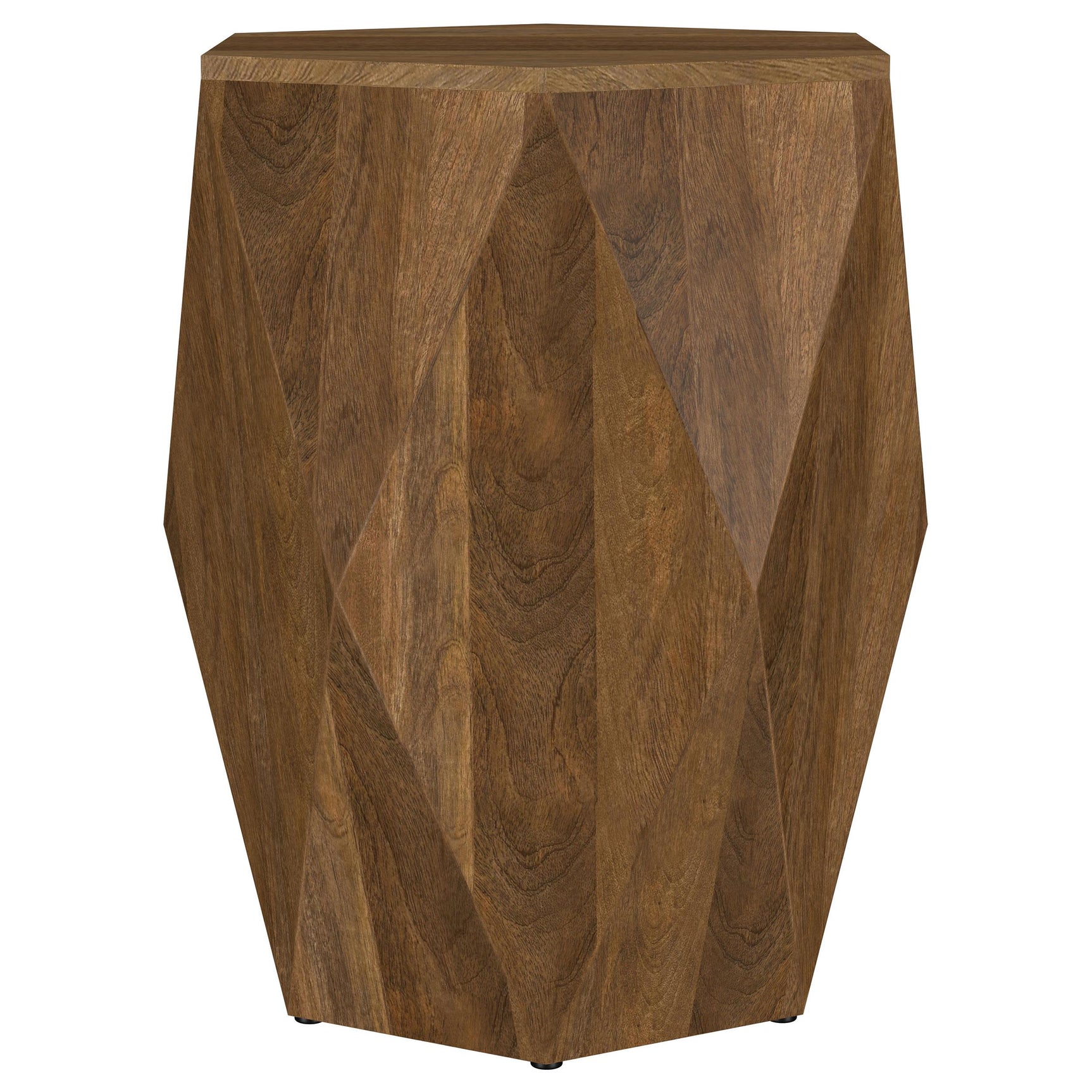 Close-up of rich mango wood grain on coffee table