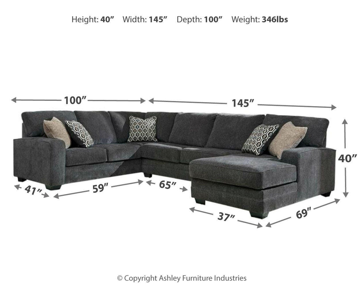 Tracling Slate 3-Piece Sectional with Ottoman - image 7