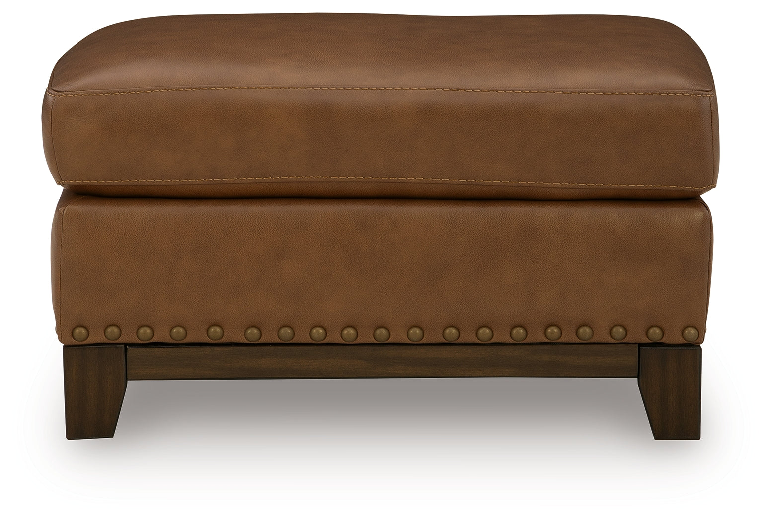 Saonara Amber Leather Ottoman side profile