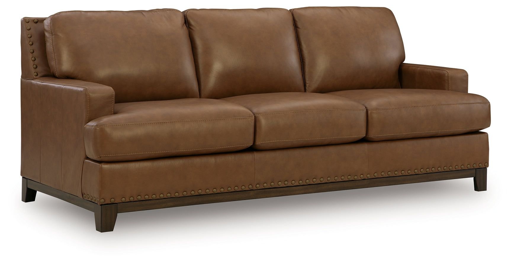 Saonara Amber Leather Sofa side angle