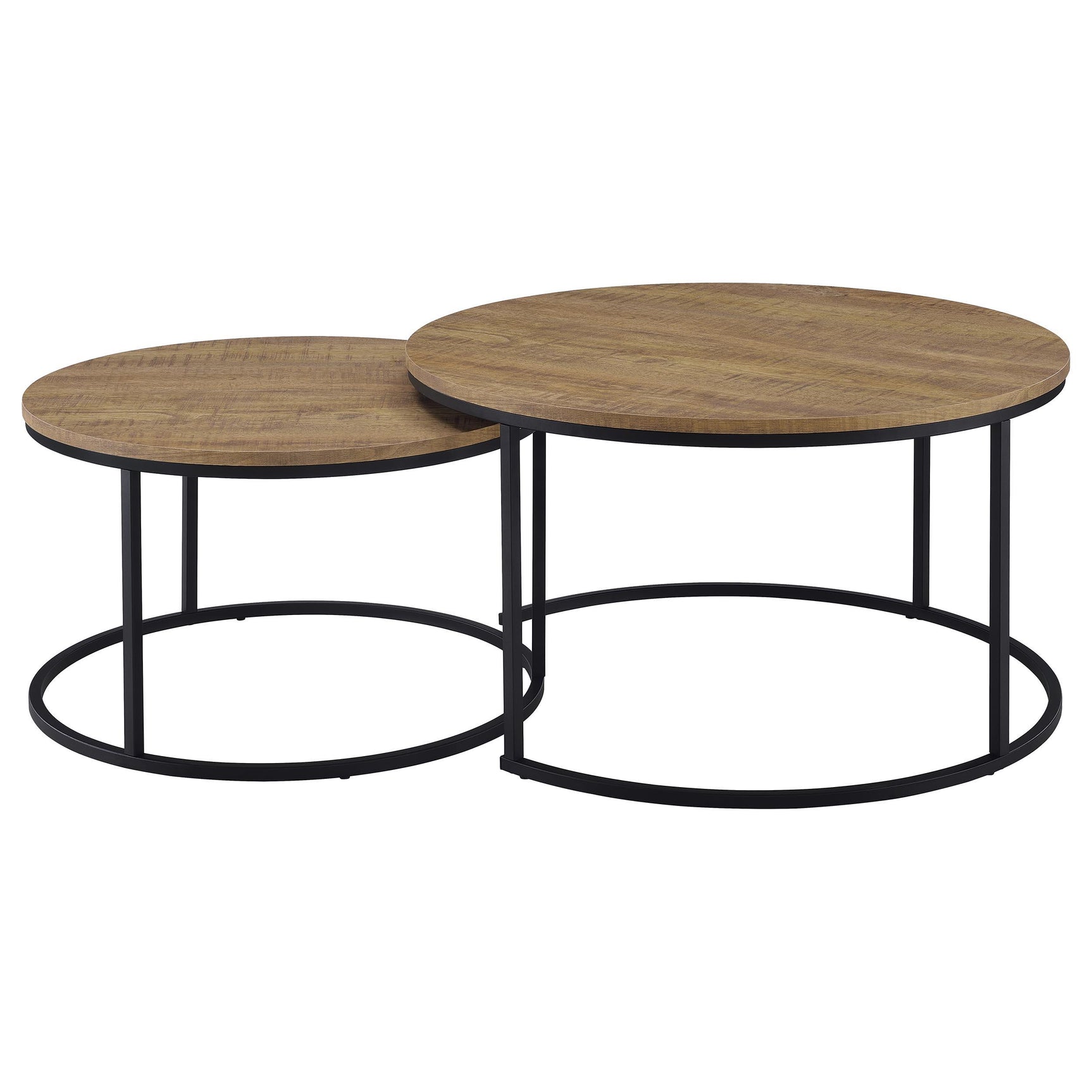 Overhead view of nested coffee tables