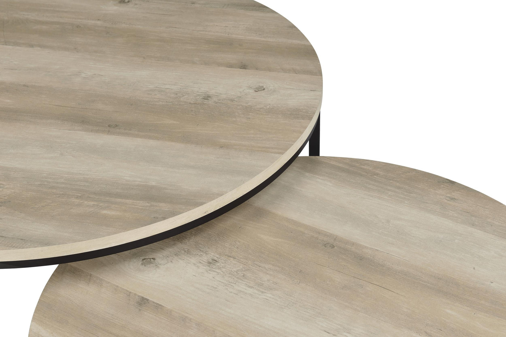 Small round coffee table top in distressed pine
