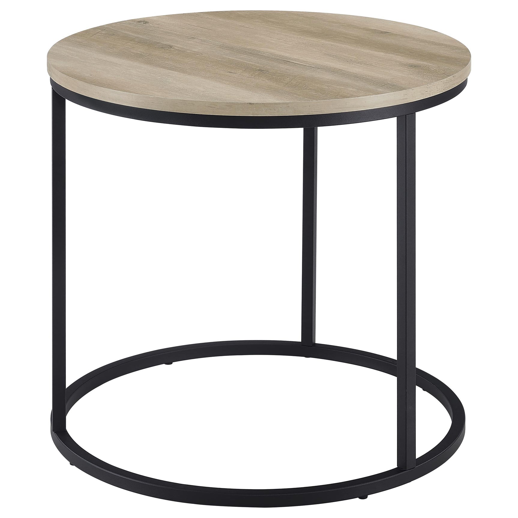 Side angle showing full round edge of the table top