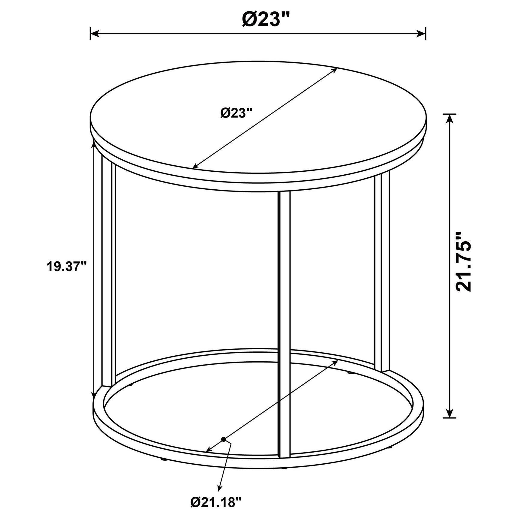 Lainey side table's light, airy design in room context