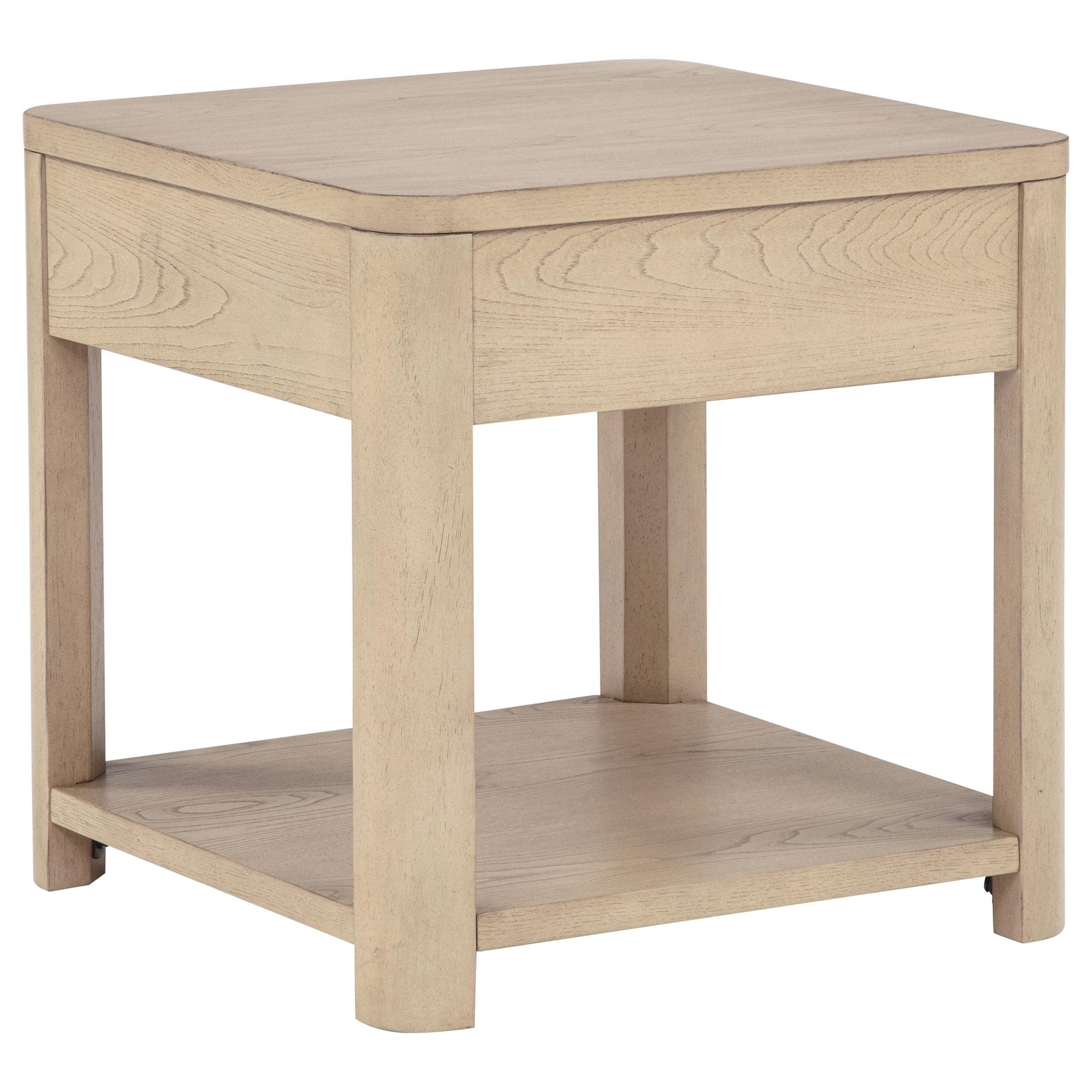Top view of Marcelo coffee table surface with natural elm grain