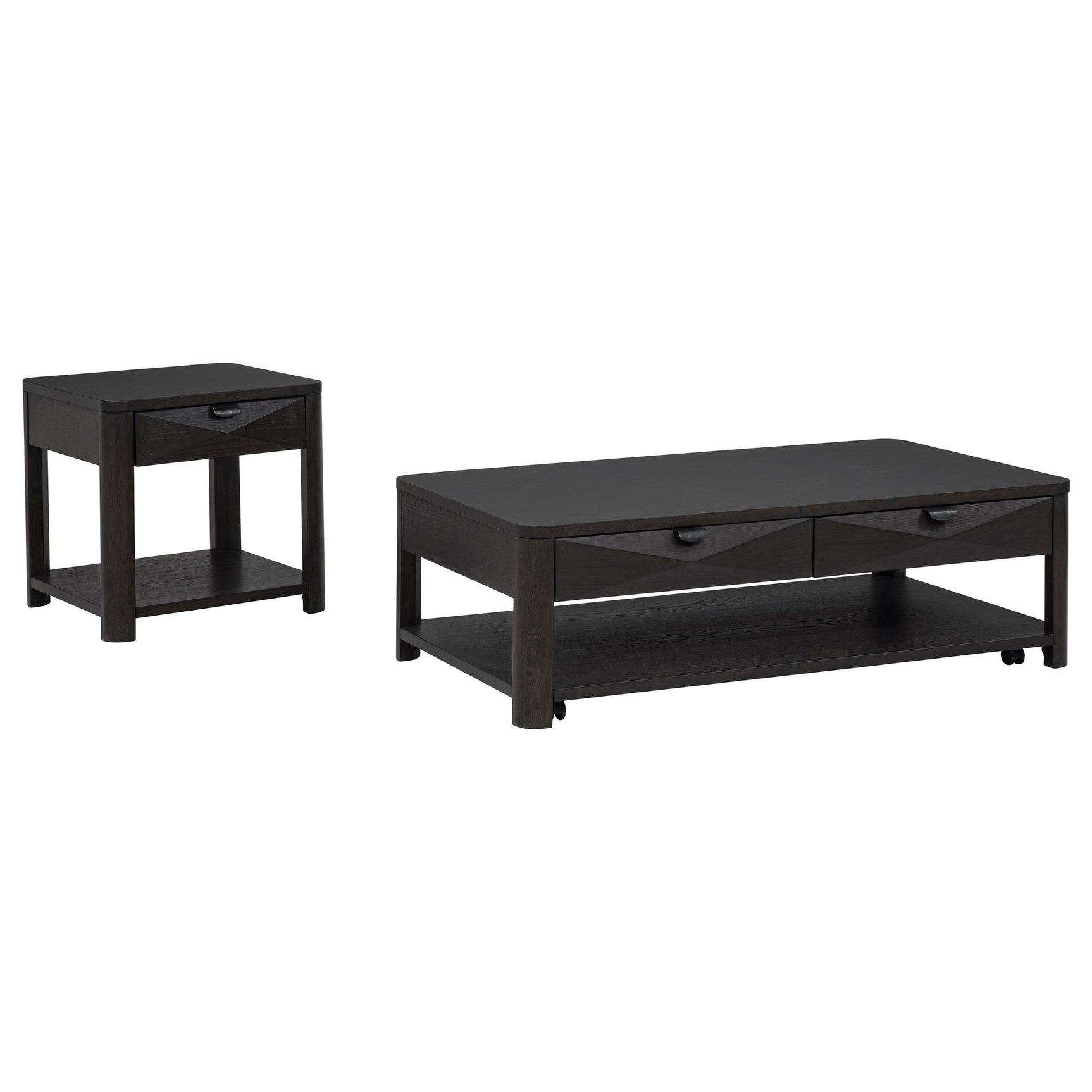 Marcelo coffee table storage drawer open showing interior