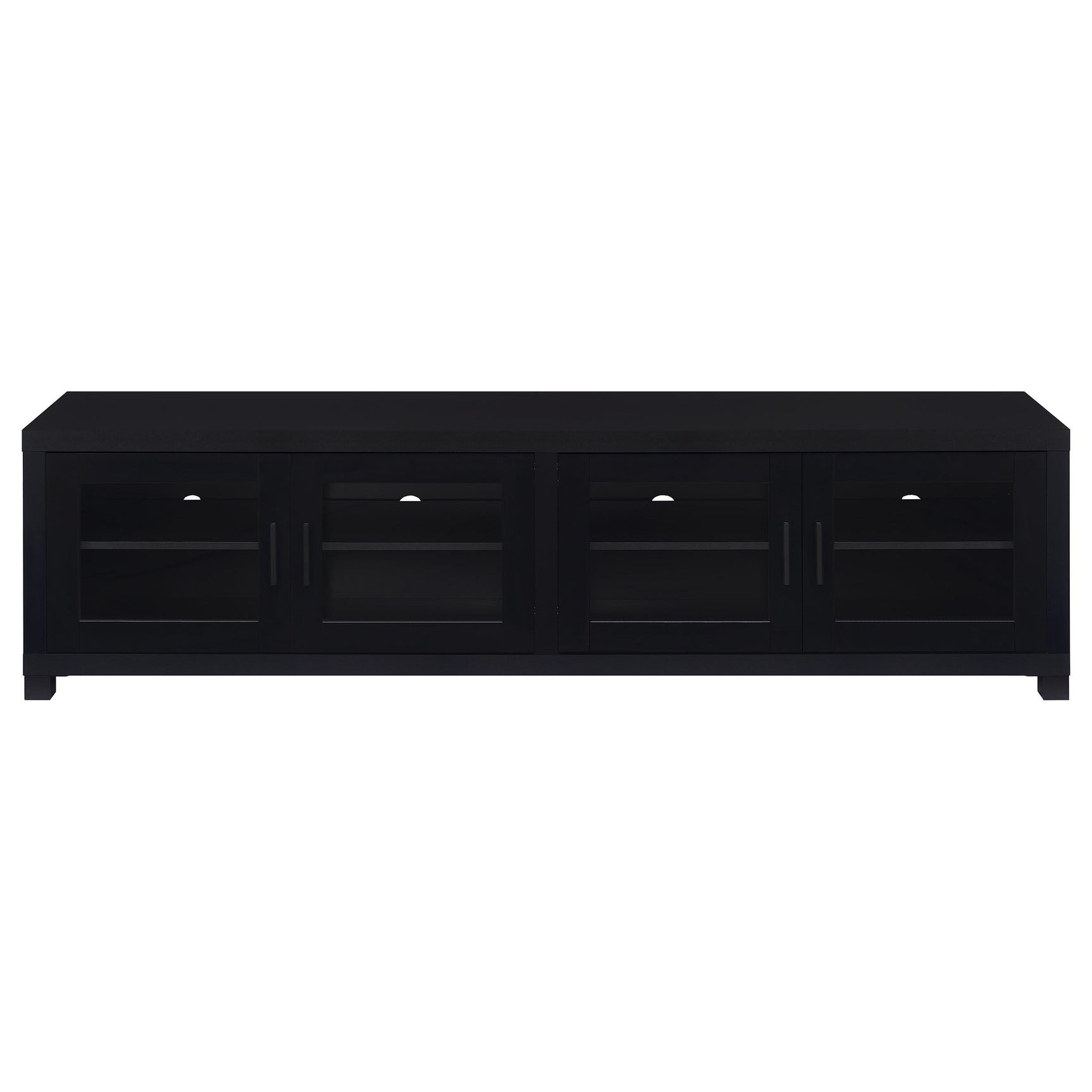 TV stand supporting a large flat screen TV
