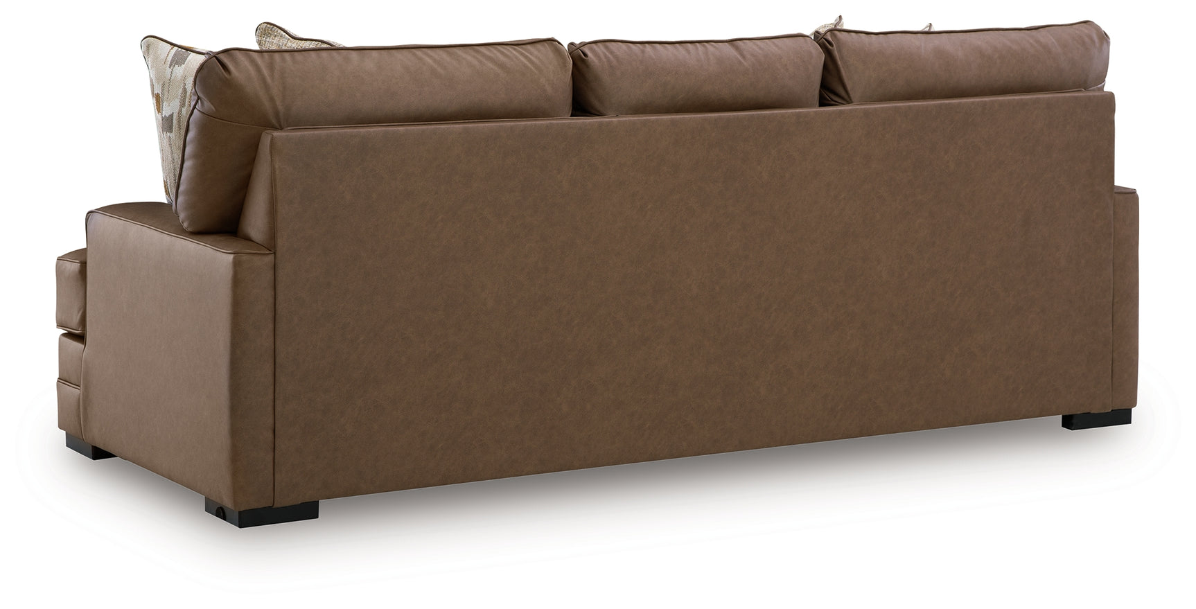 main view of VillaCourt Caramel Faux Leather Sofa furniture