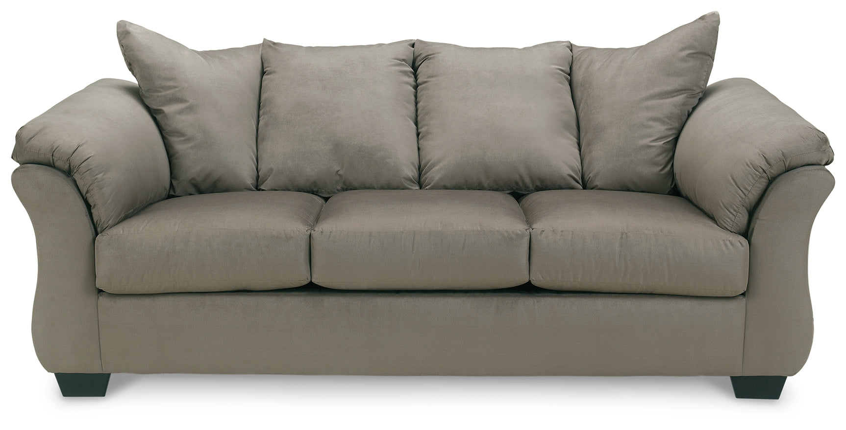 Detail view of Darcy Cobblestone Sofa and Loveseat upholstery and design
