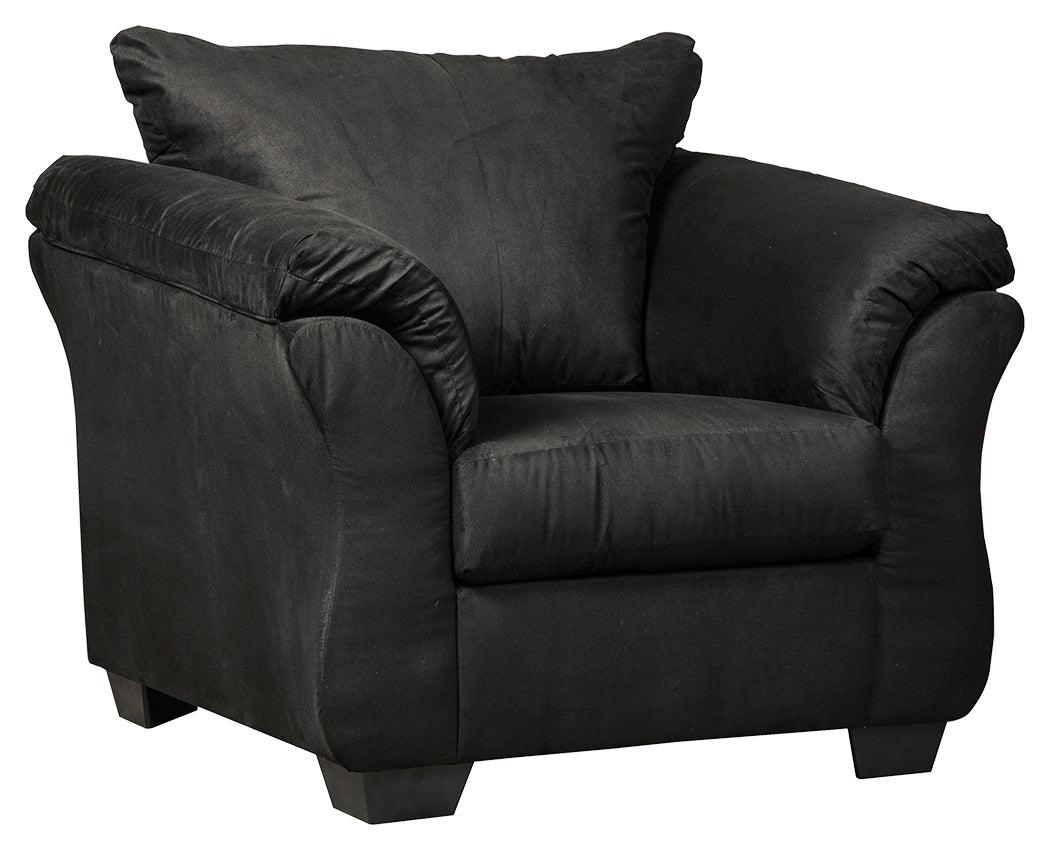 Darcy Contemporary Black Microfiber Chair front view