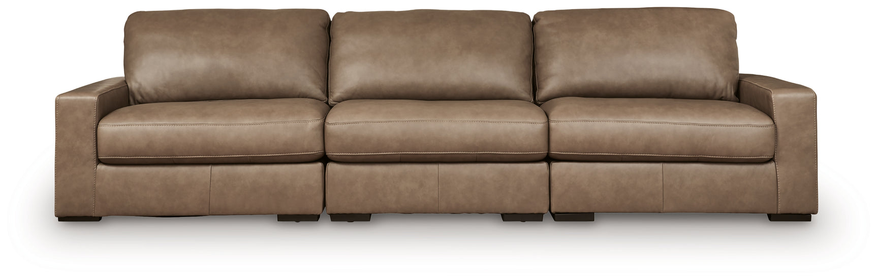Side view showing silhouette of Veronella Sahara Leather 3-Piece Sectional Sofa