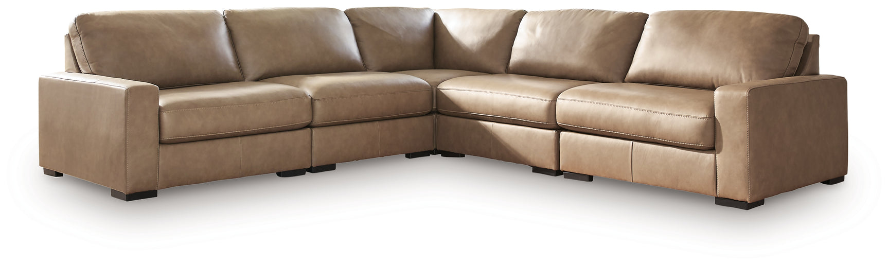 side view of Veronella Sahara Leather 5-Piece Sectional sofa