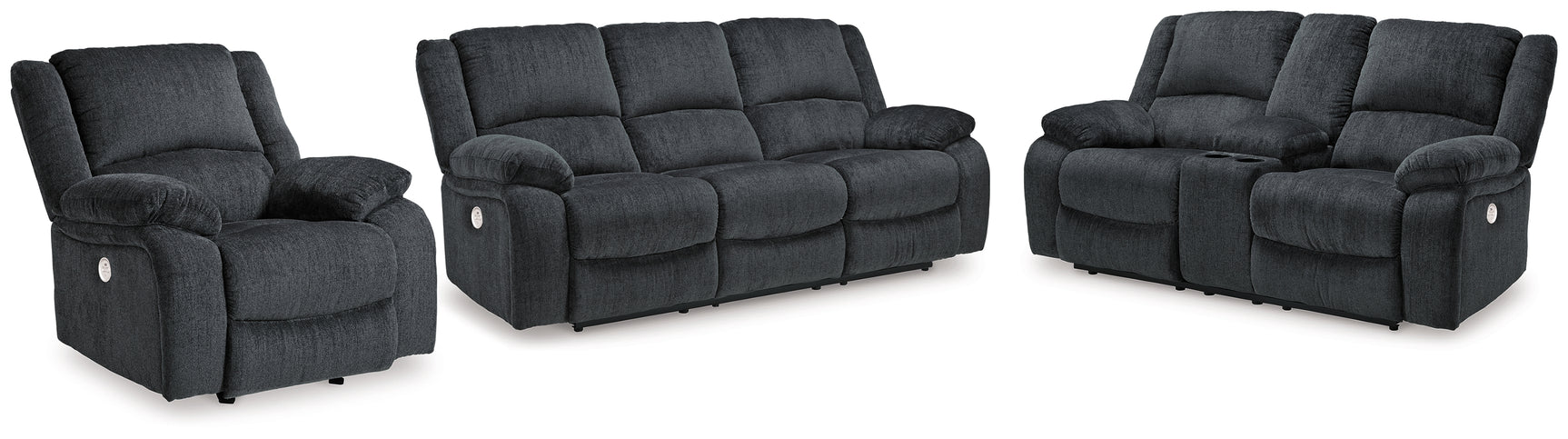 Draycoll Slate loveseat angled view