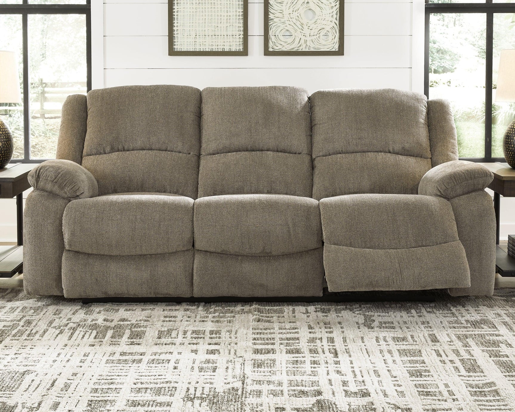 Draycoll Slate Chenille Reclining Sofa group shot