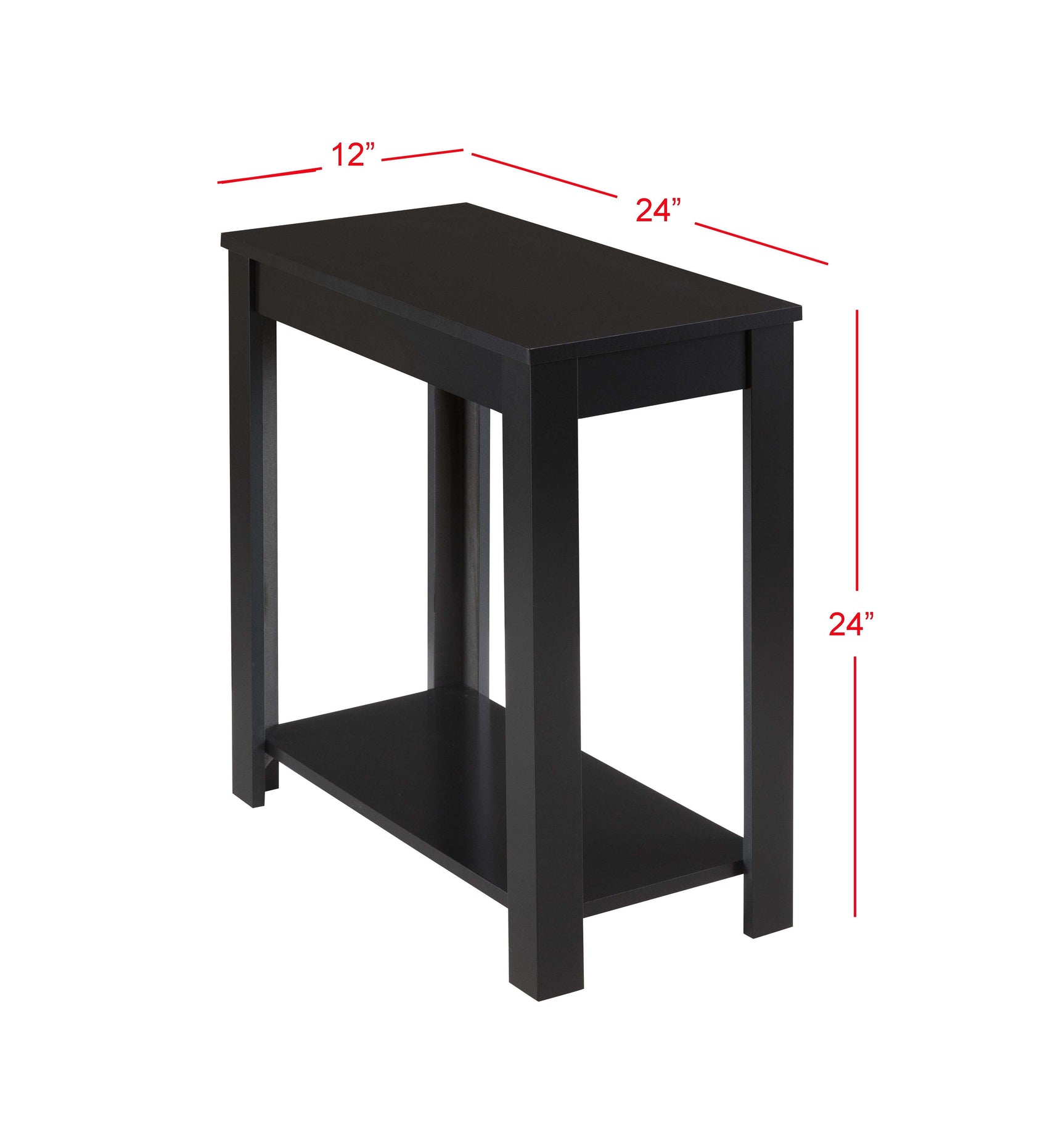 Pierce Black Chairside Coffee Table full front view