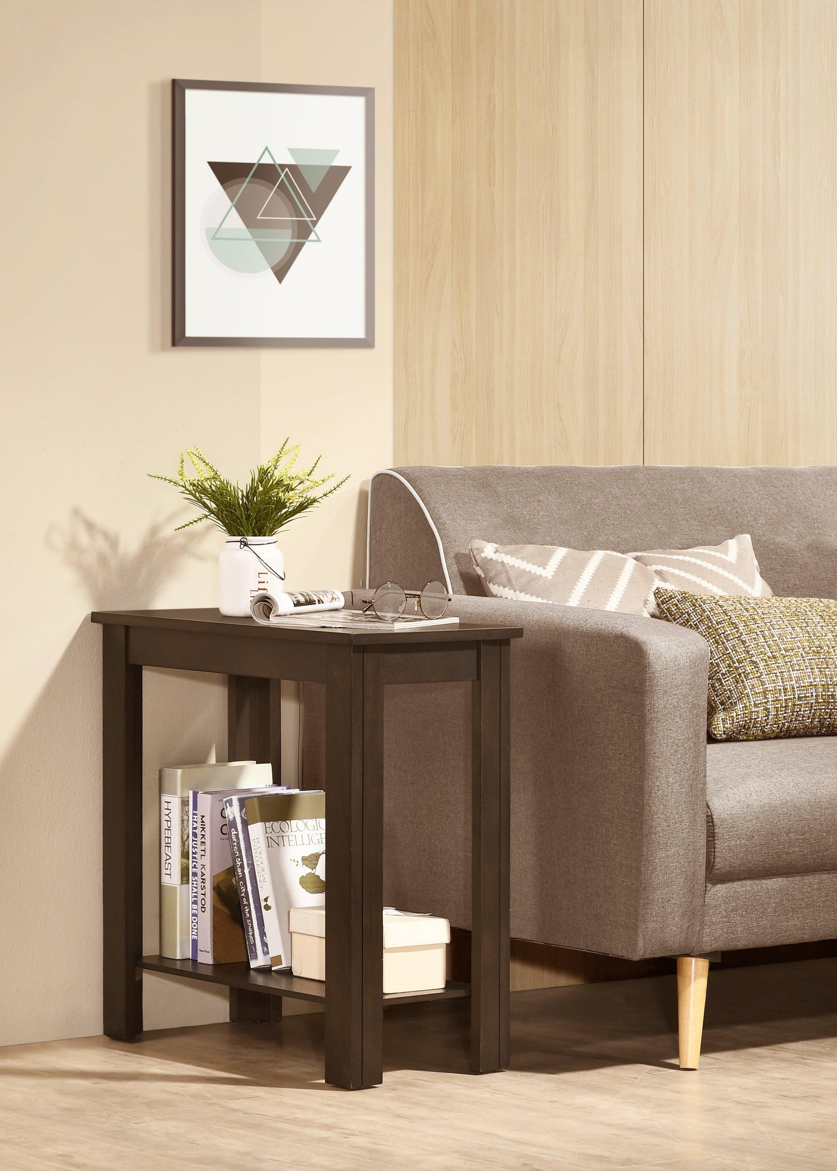 Pierce Charcoal Chairside Coffee Table, corner detail