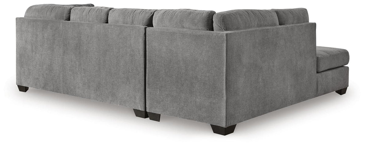 Marleton Gray 2-Piece Sleeper Sectional with Ottoman — back view