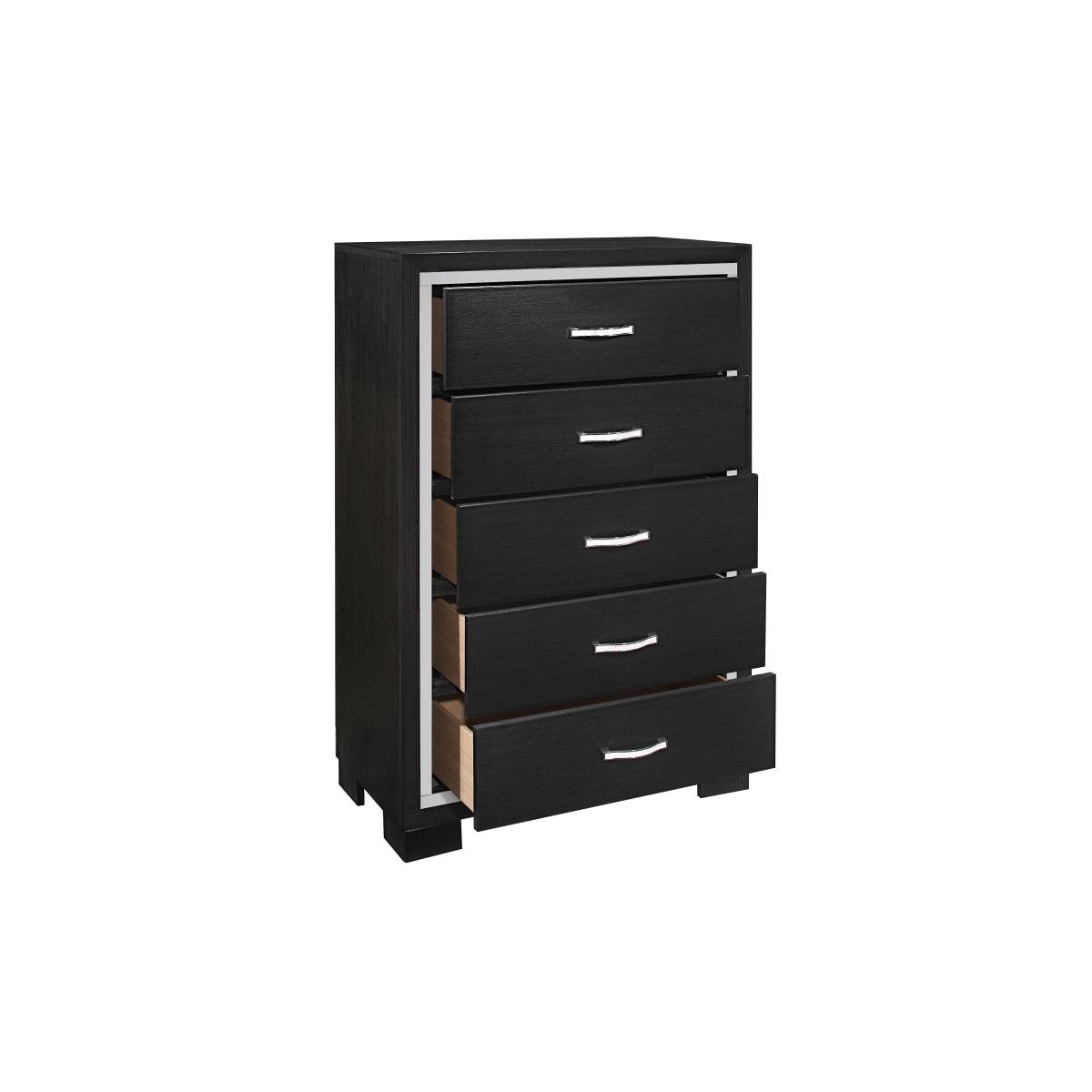 Bellante Black Bedroom Set with queen bed and bookcase storage headboard