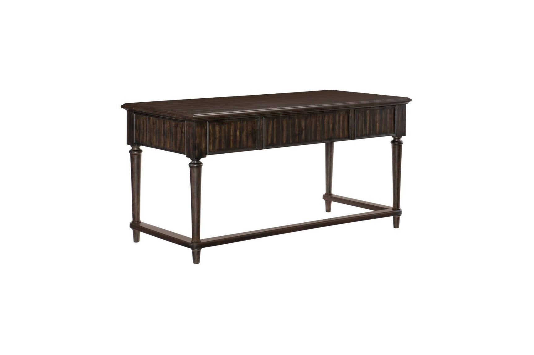 Cardano Charcoal Acacia Writing Desk angled front view