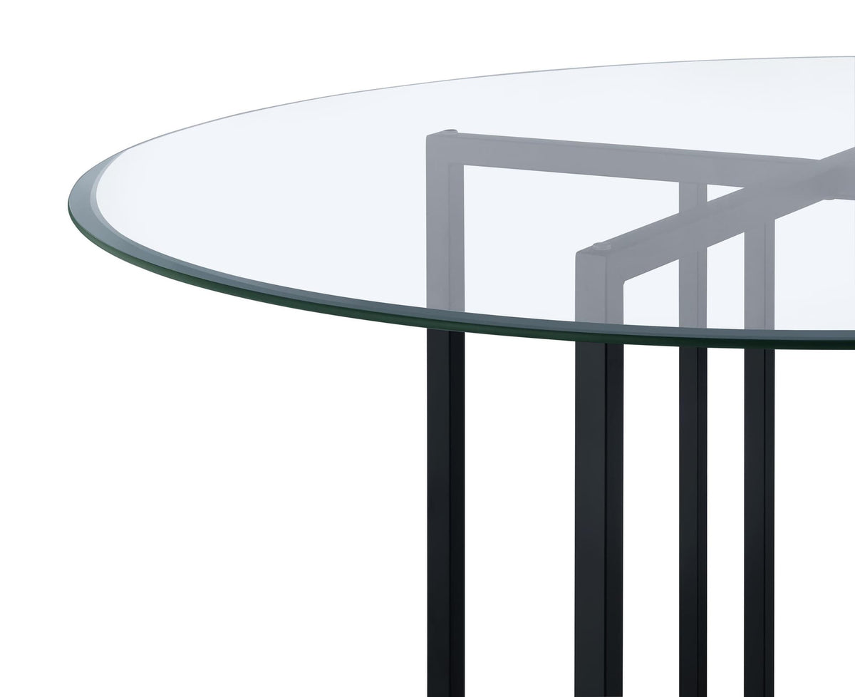 Pace 48-inch Round Glass Top Dining Table Matte Black — product image 6