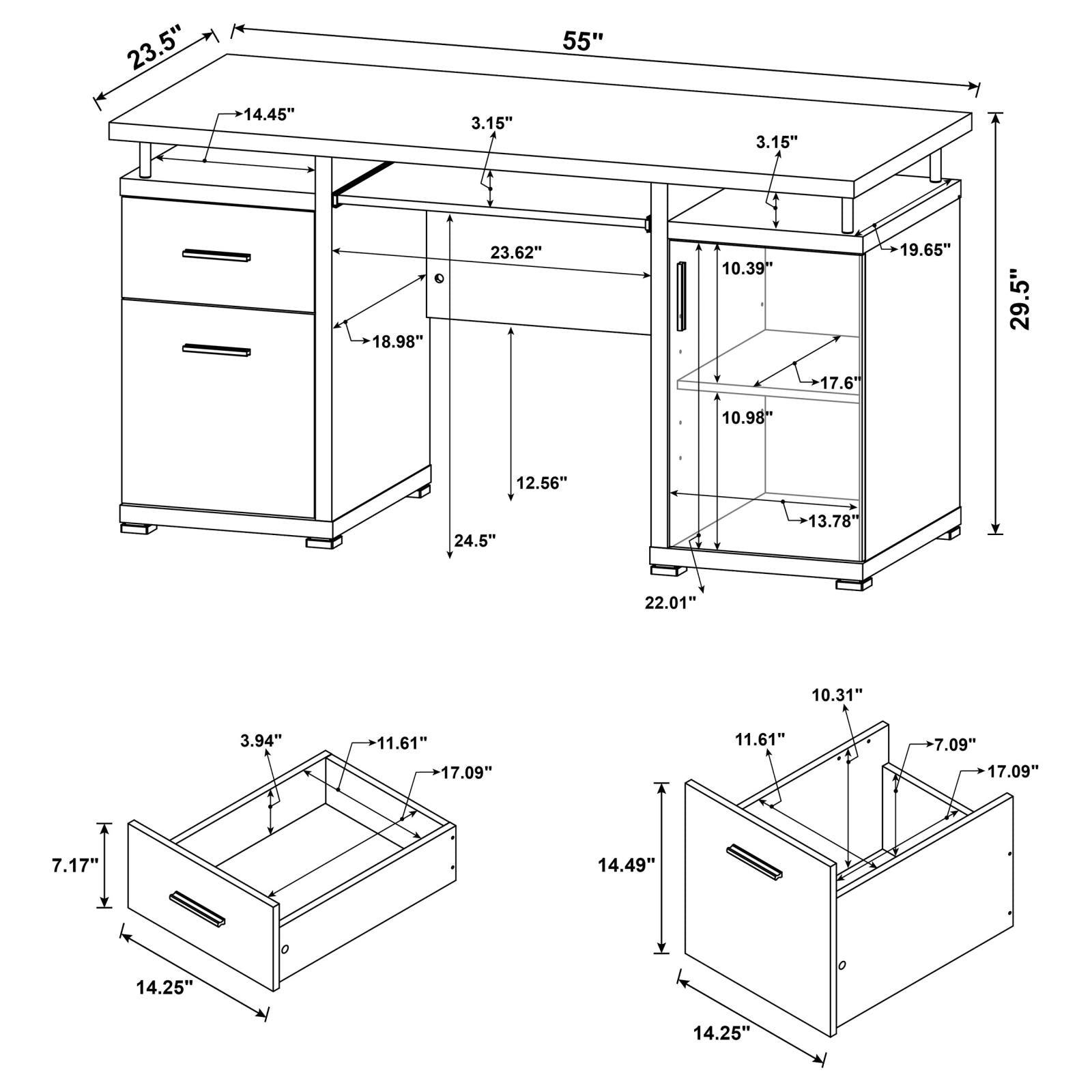 Tracy Office Desk assembled in office setting
