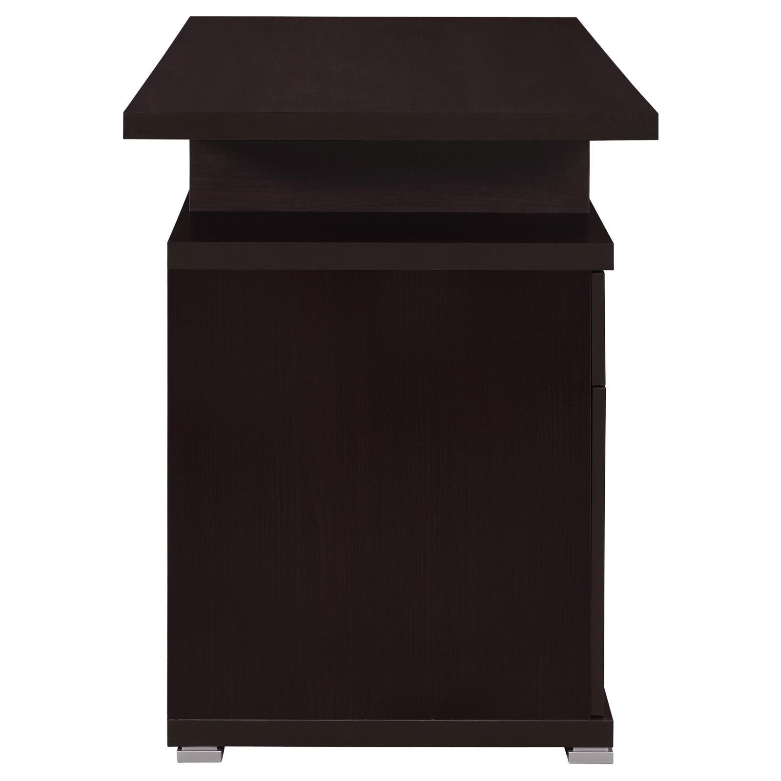 Irving Dark Cappuccino Office Desk close-up of cabinet door